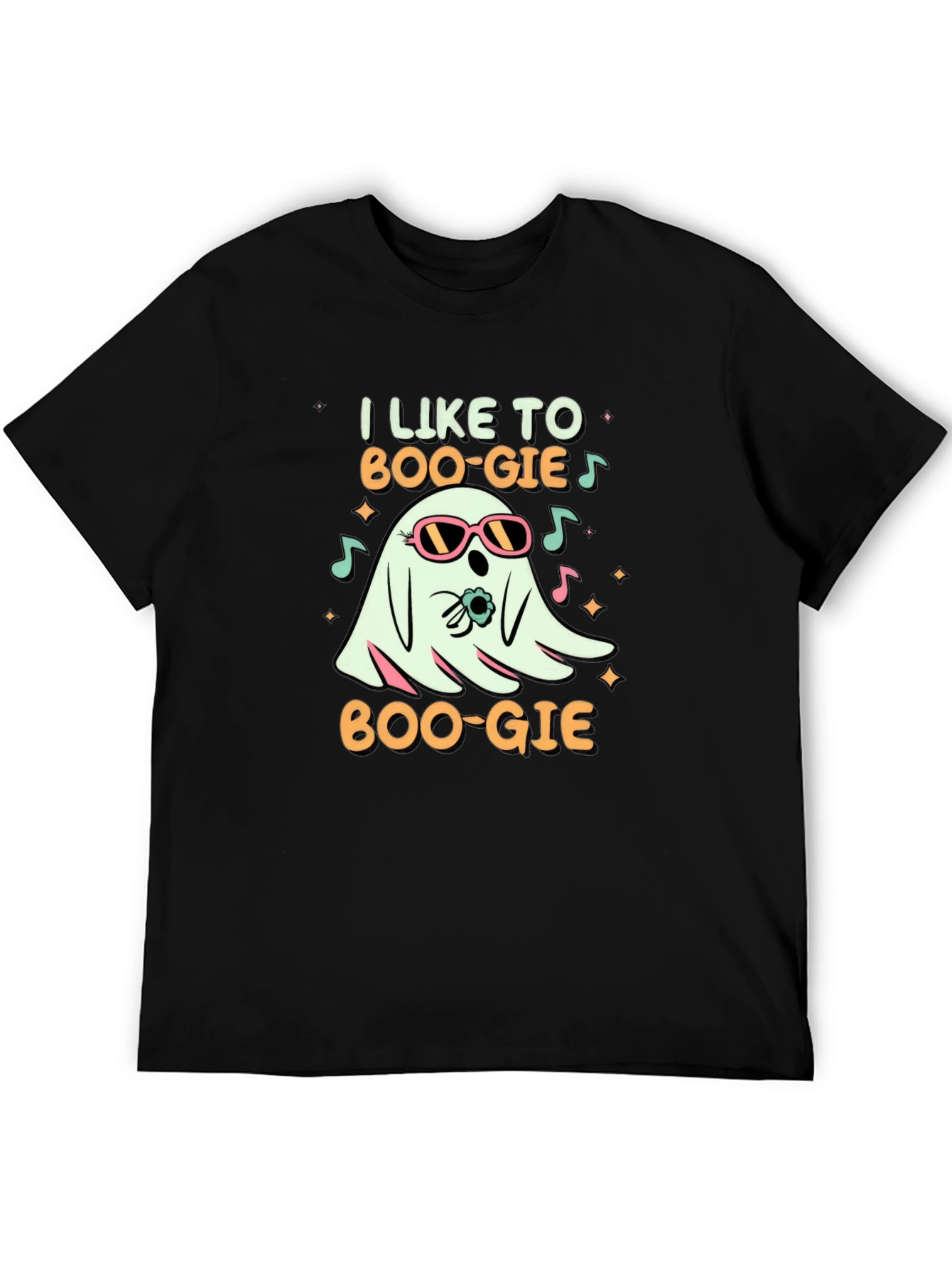 Black I Like To Boo-gie Ghost T-Shirt view 5