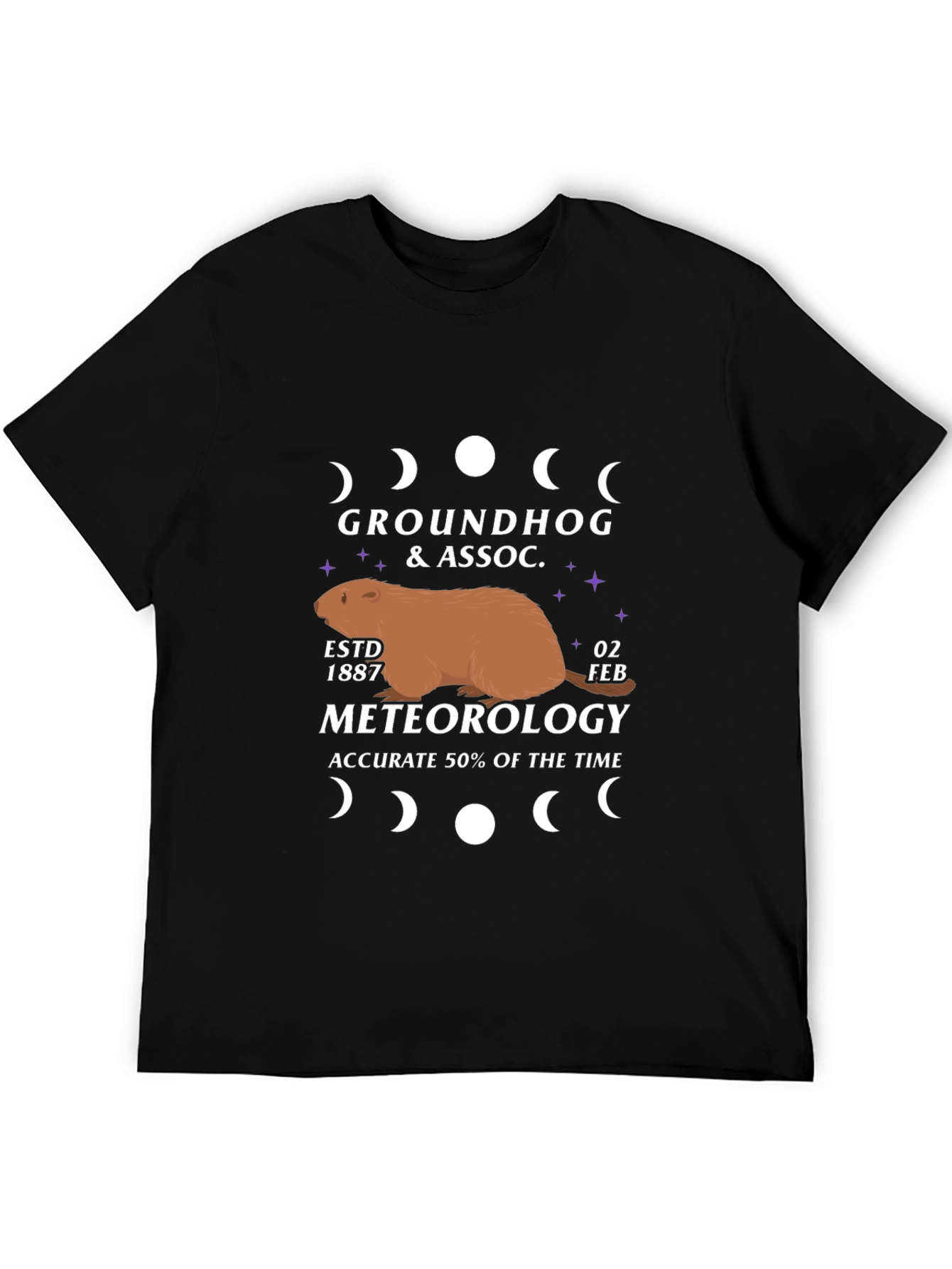 Black Groundhog Day Meteorology T-Shirt view 5