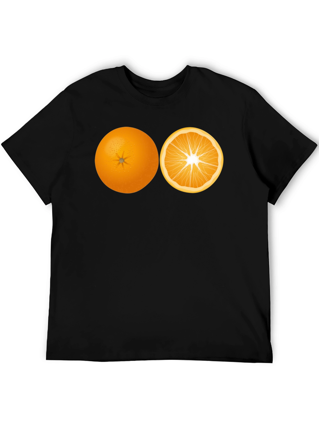 Black Orange Slice Graphic Black Tee view 5