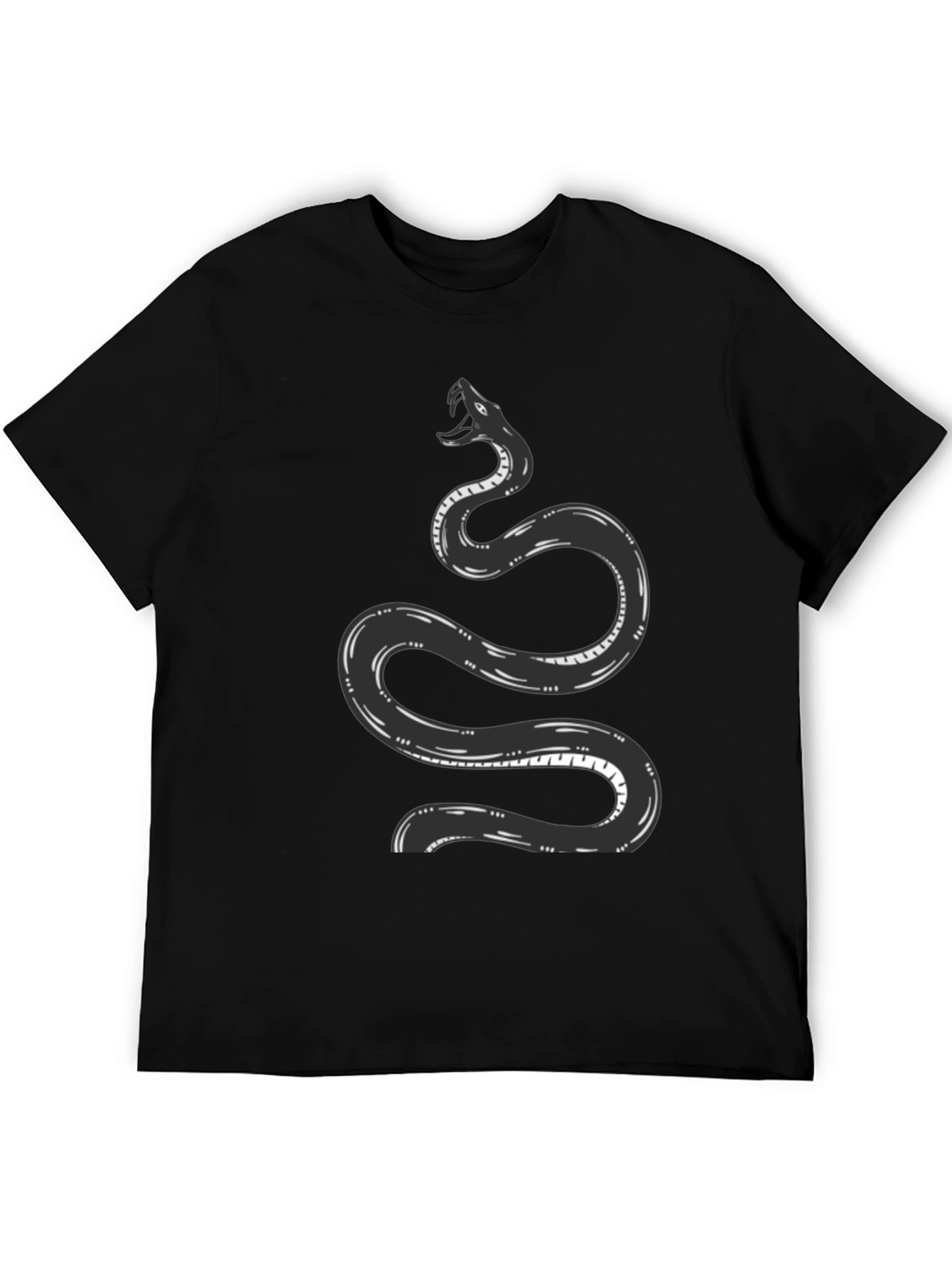 Black Snake Graphic Tee - Black Cotton T-Shirt view 5