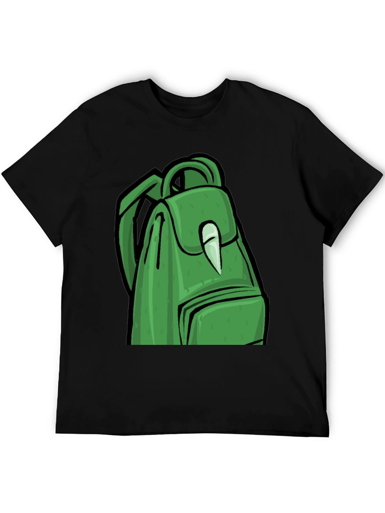 Black Green Backpack Graphic T-Shirt - Trendy Style view 5