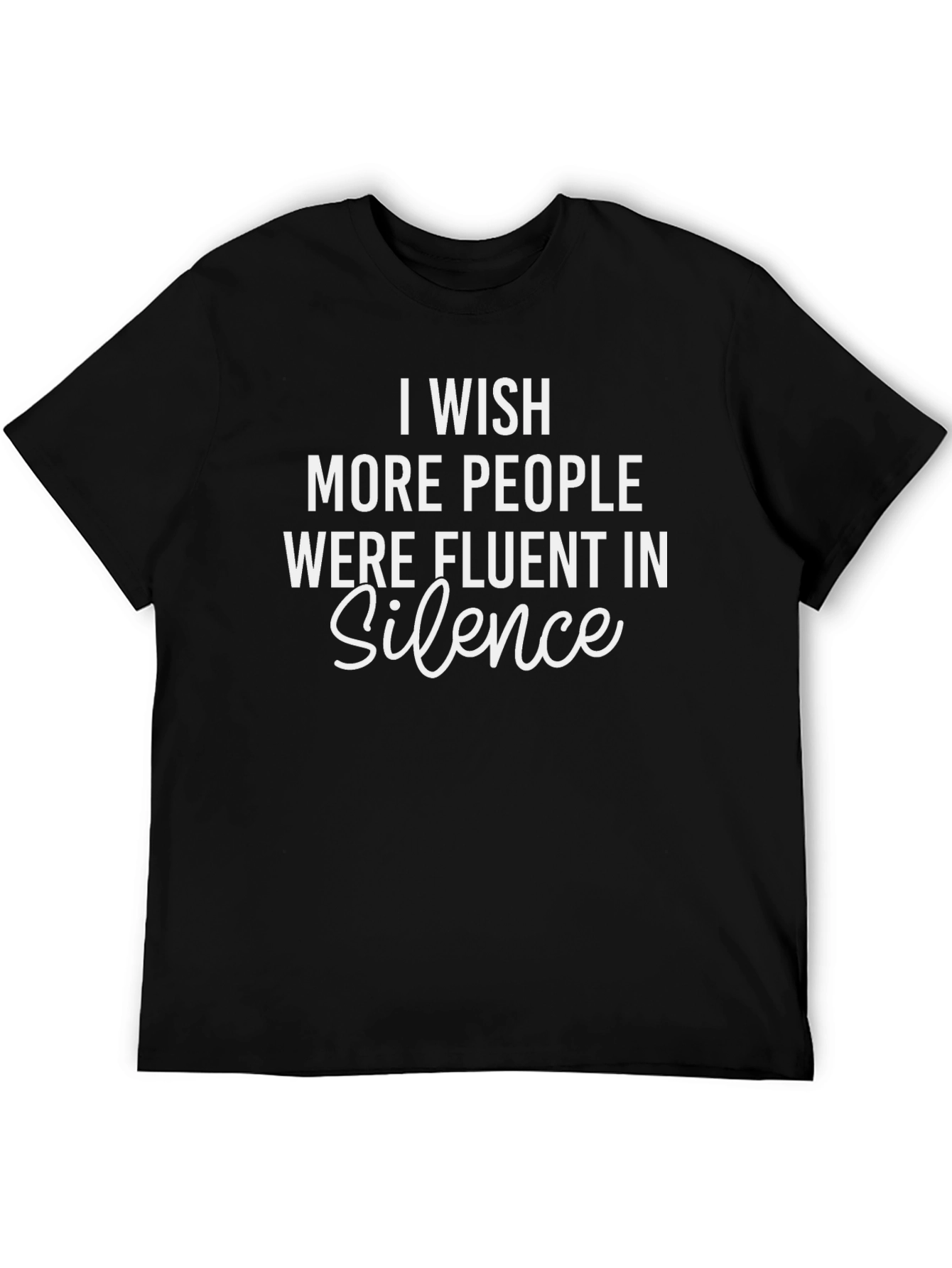 Black Fluent in Silence Graphic T-Shirt view 5