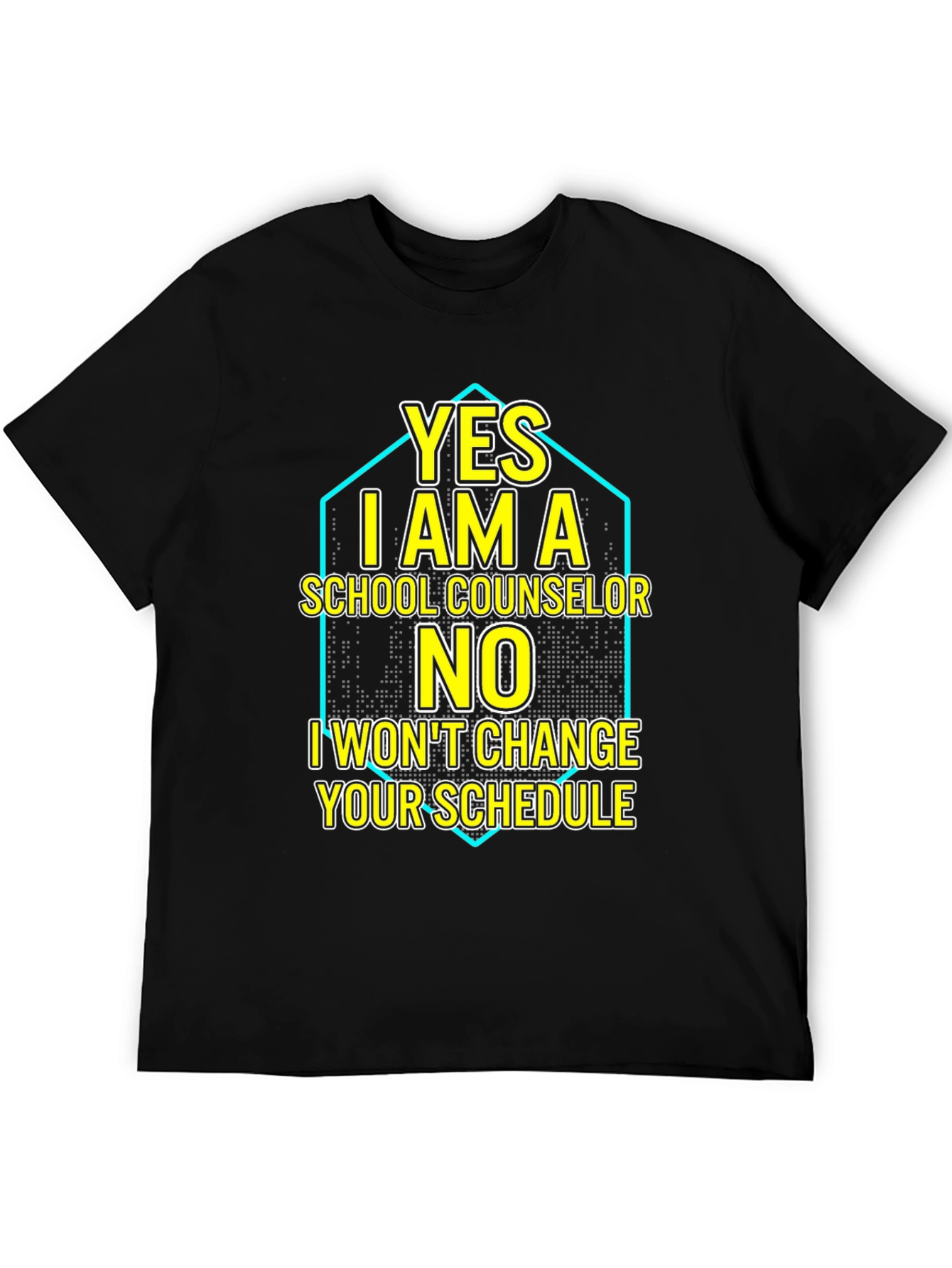 Black Funny School Counselor T-Shirt - Yes No Design view 5