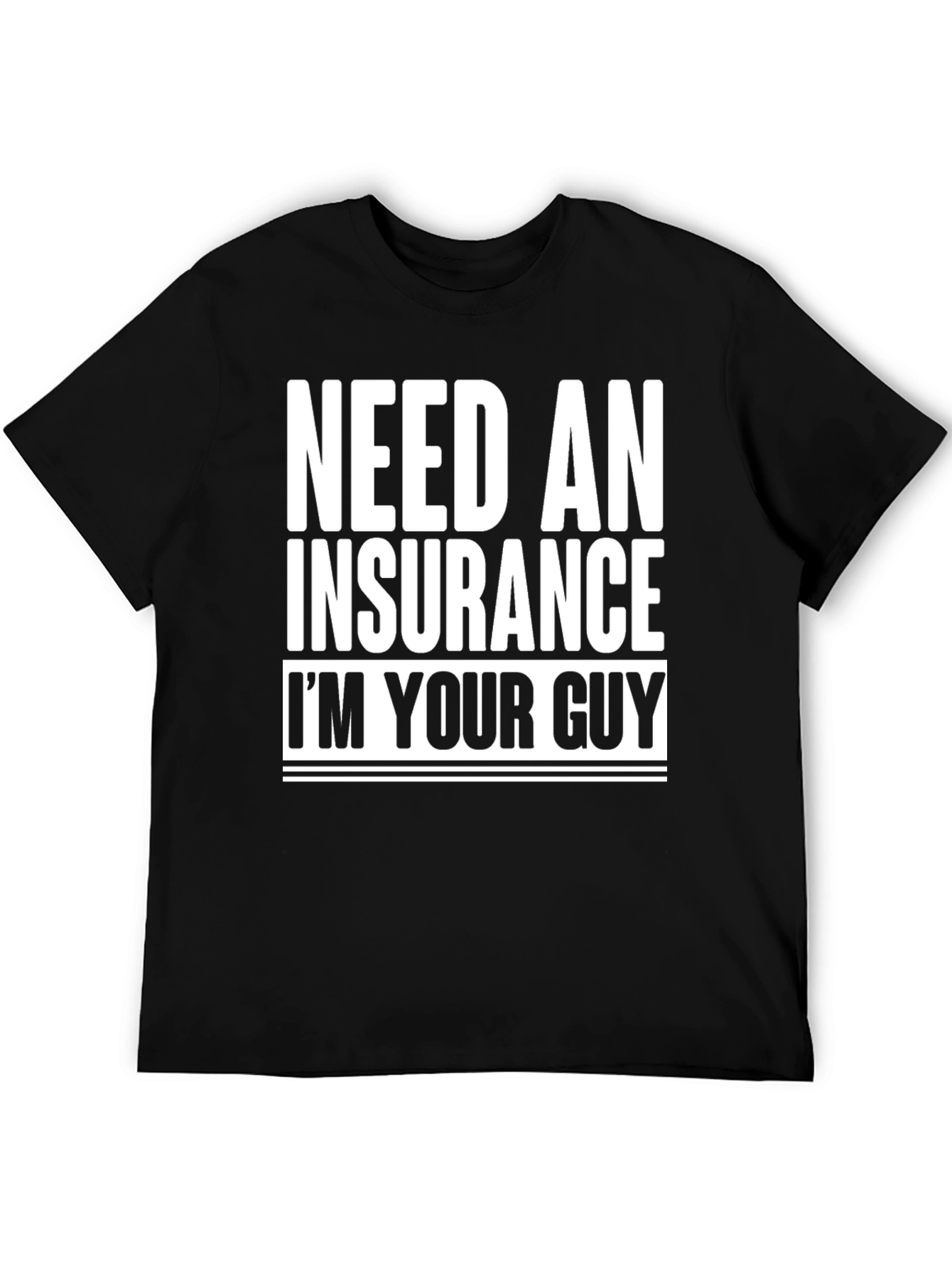 Black Insurance Guy T-Shirt - Black Cotton Tee view 5