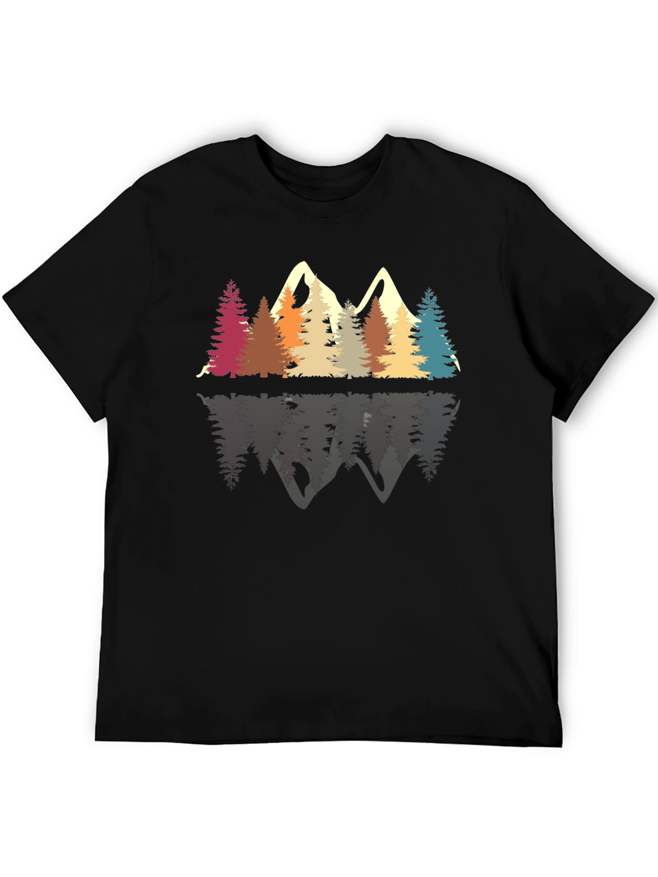 Black Retro Mountain & Trees Graphic Tee view 5