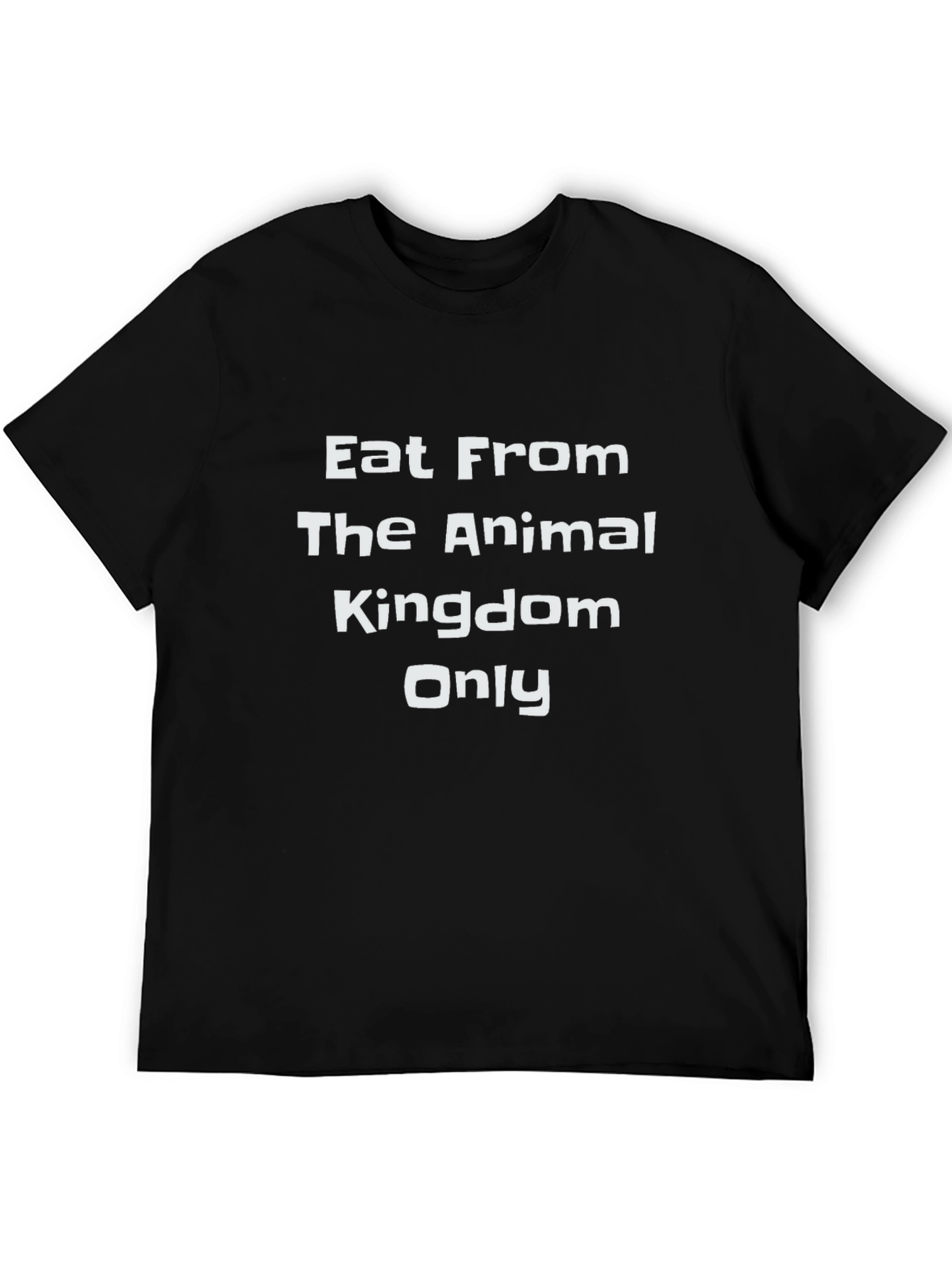 Black Eat From Animal Kingdom Only Black T-Shirt view 5