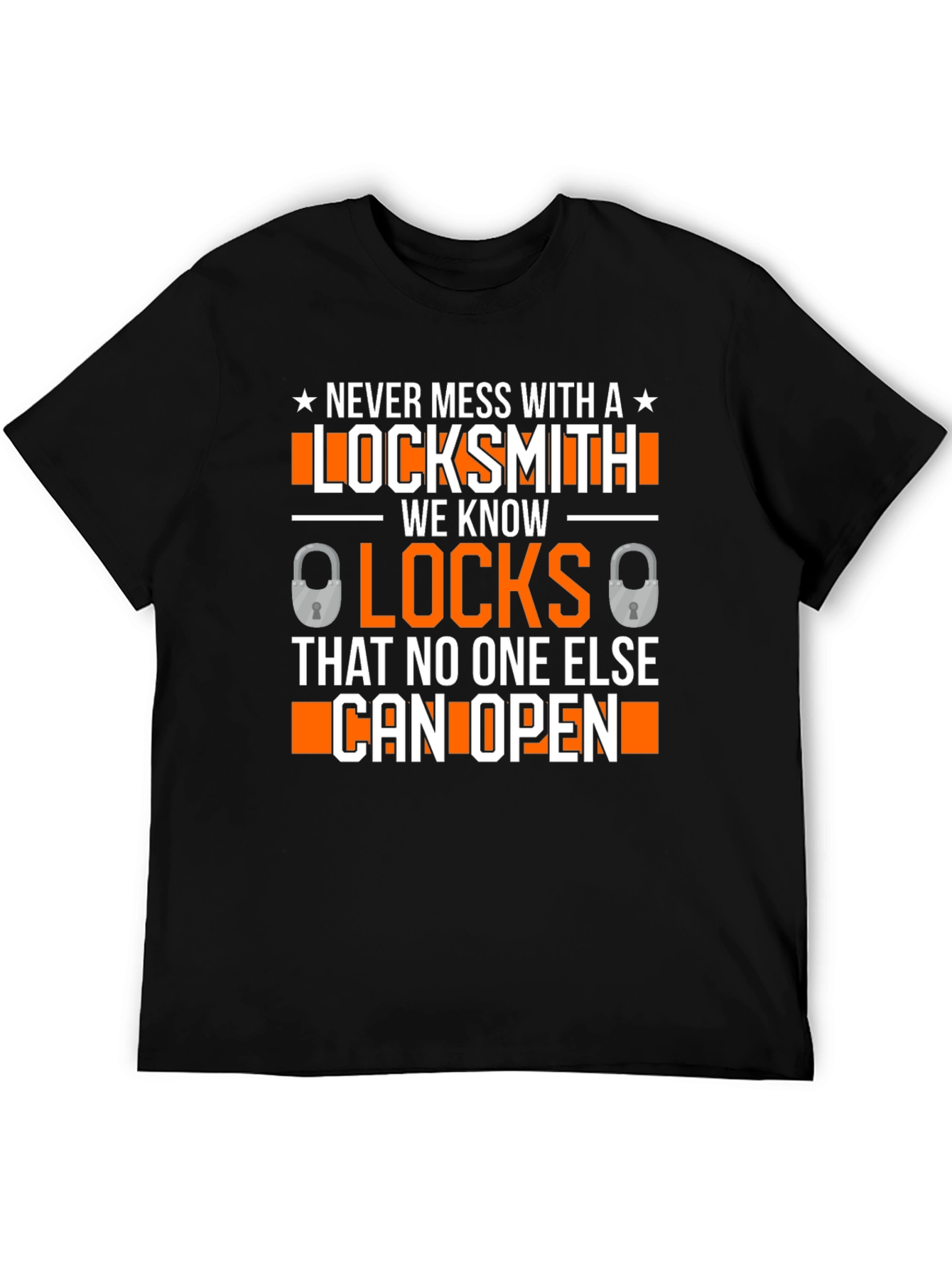 Black Locksmith Graphic T-Shirt - Never Mess With a Locksmith! view 5