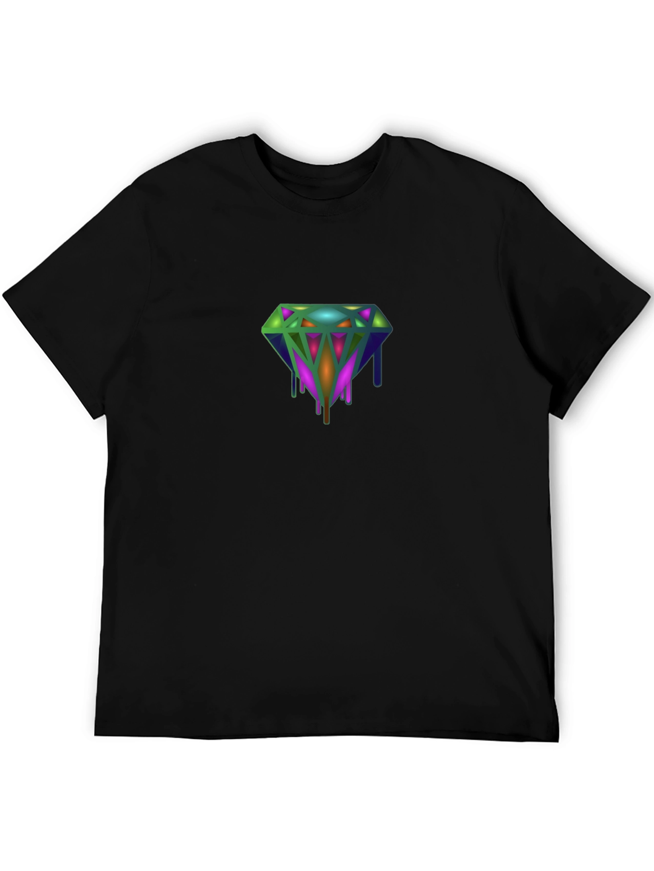 Black Dripping Diamond Graphic Tee - Modern Style view 5