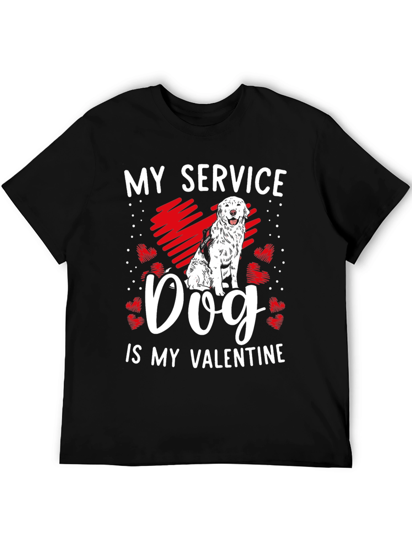 Black My Service Dog is My Valentine Graphic Tee view 5
