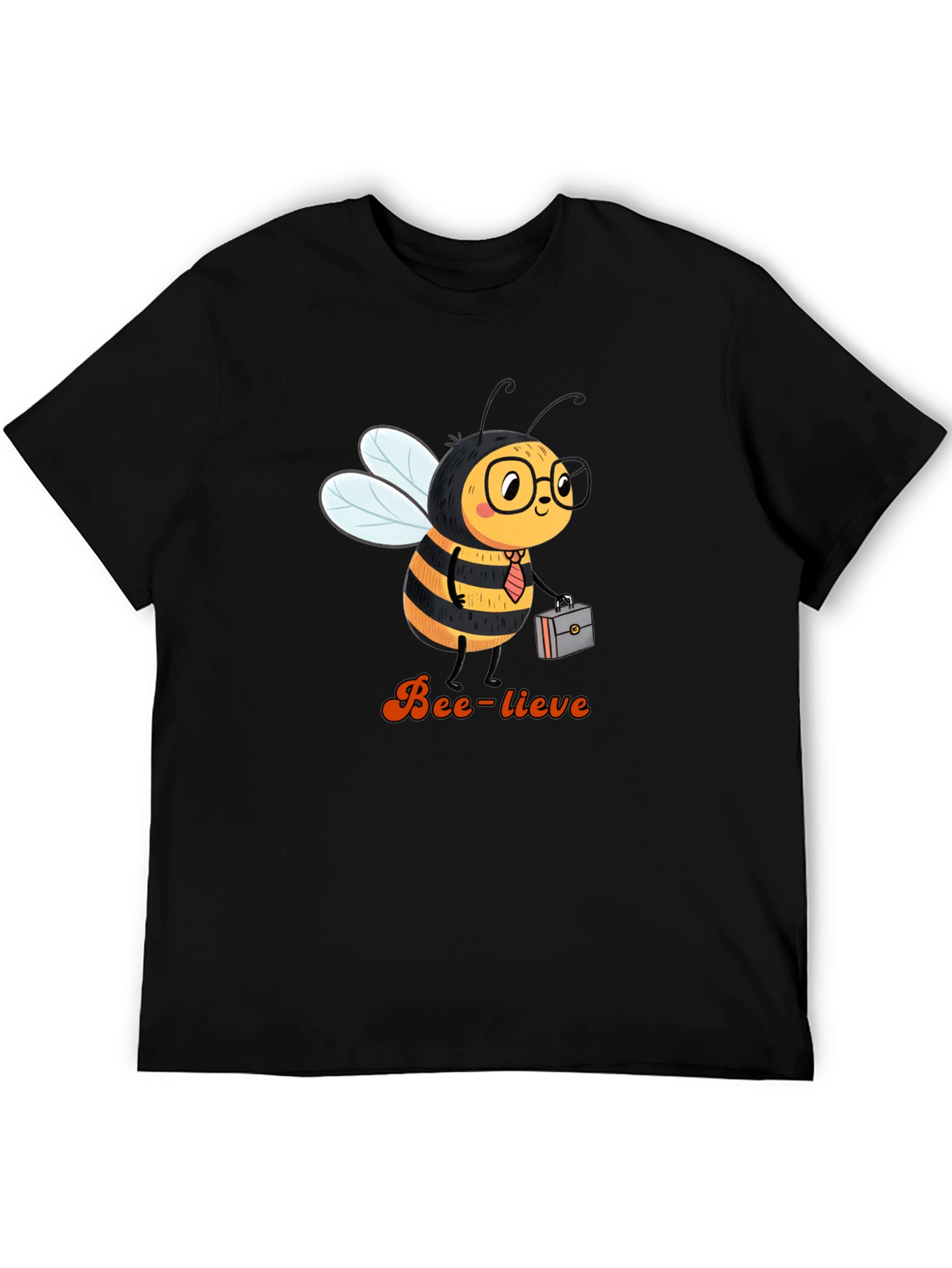 Black Bee-lieve Graphic Tee - Black Cotton T-Shirt view 5