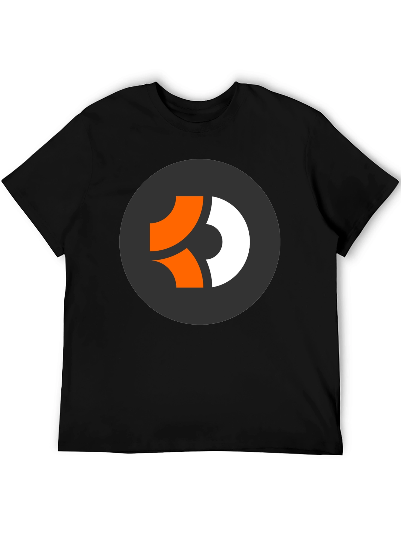 Modern Graphic Tee - Black with Abstract Circle Logo - 5