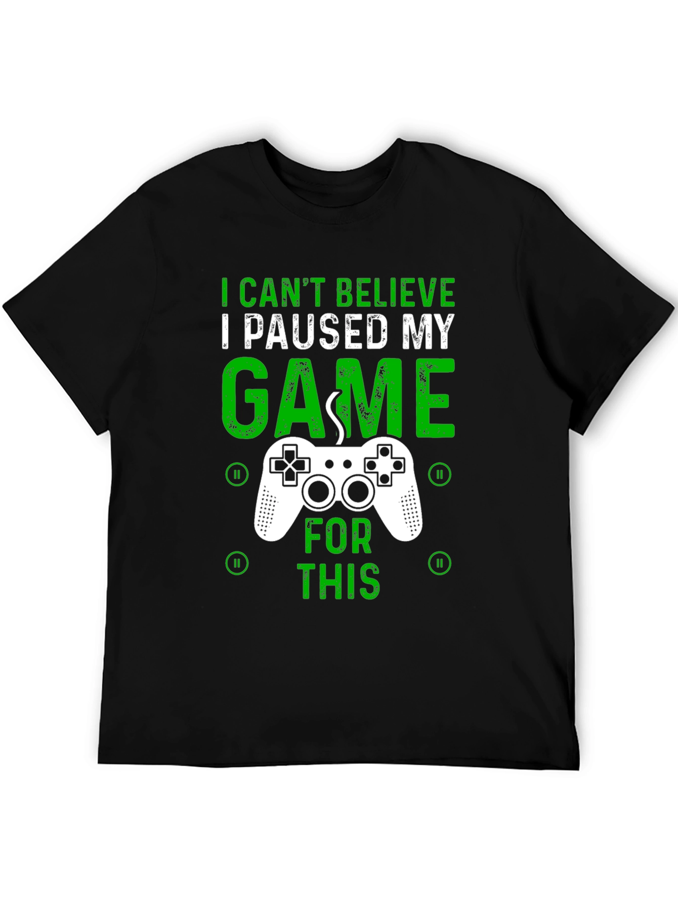 Black Gamer T-Shirt - I Paused My Game For This - Graphic Tee view 5