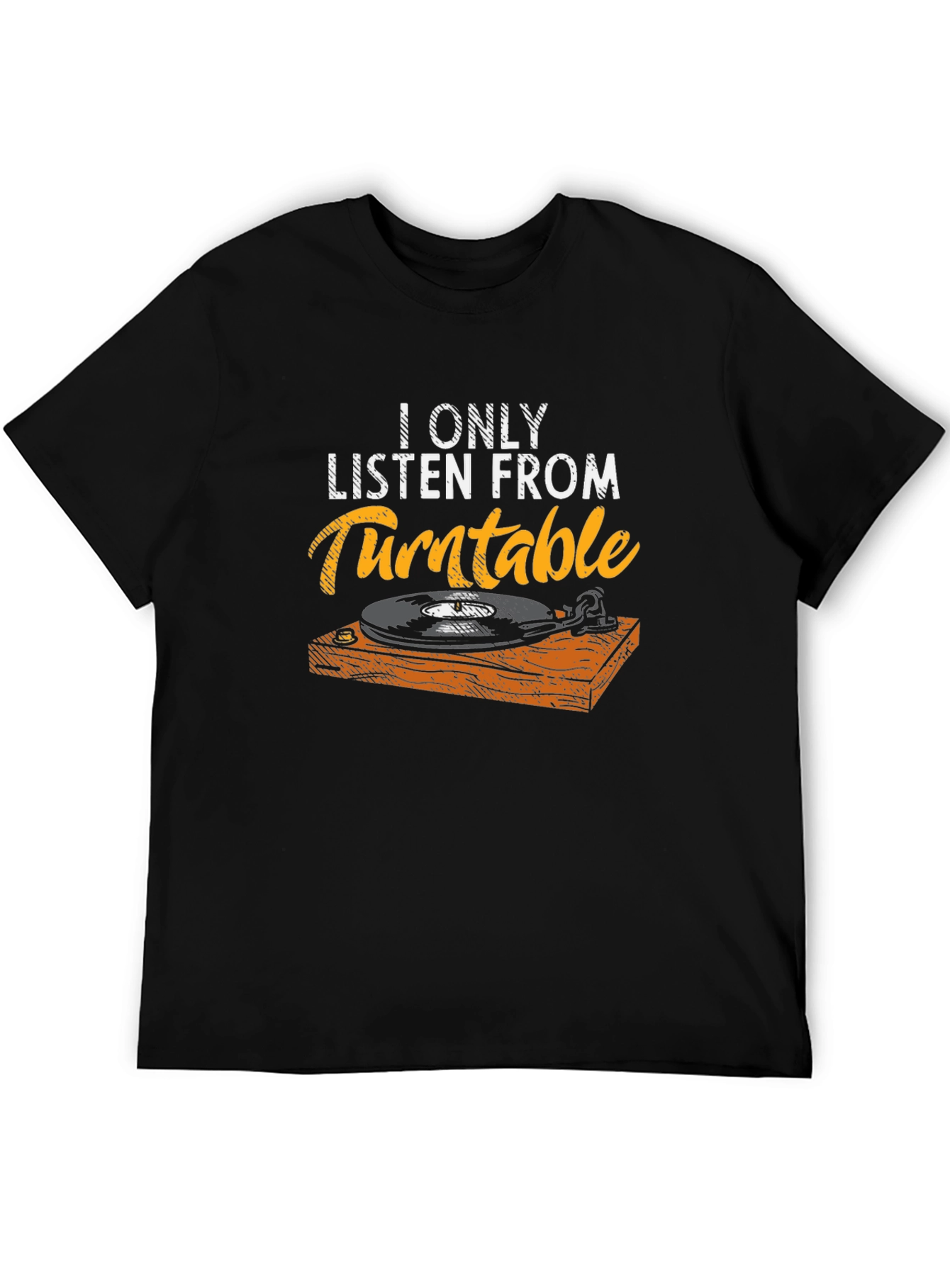 Black Turntable Music Lover Graphic Tee - Retro Style view 5