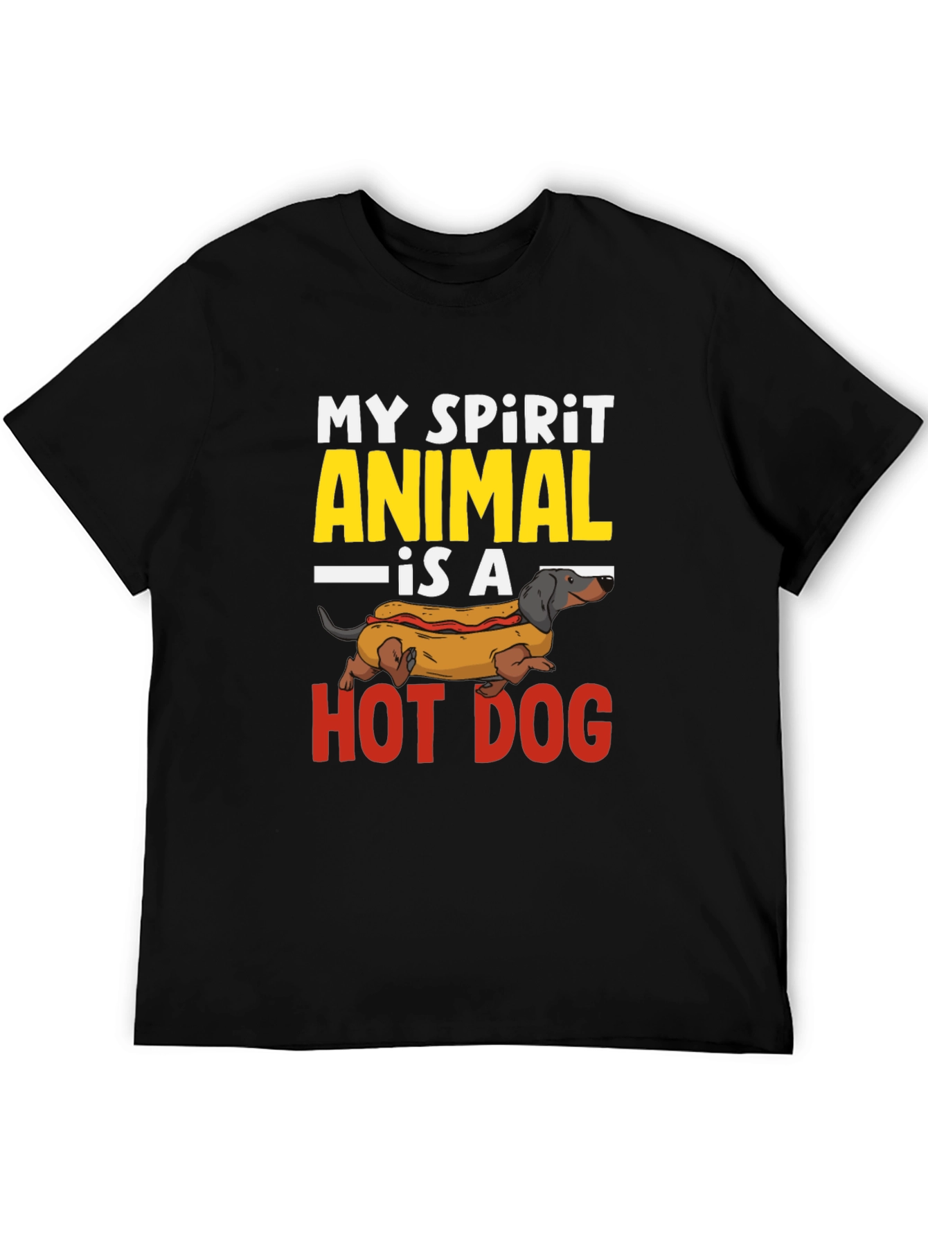 Black My Spirit Animal Hot Dog T-Shirt view 5