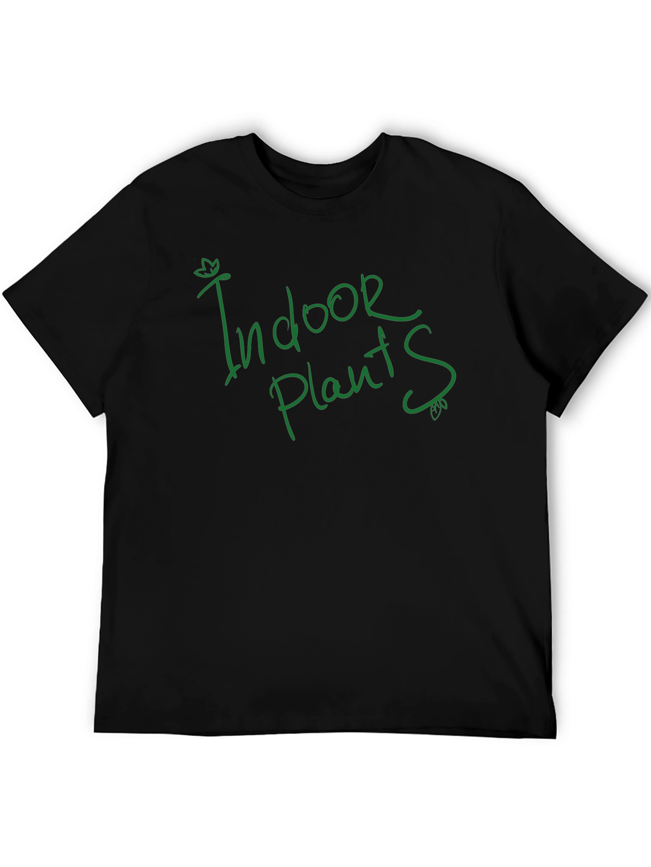 Black Indoor Plant Lover T-Shirt - Green Graphic view 5