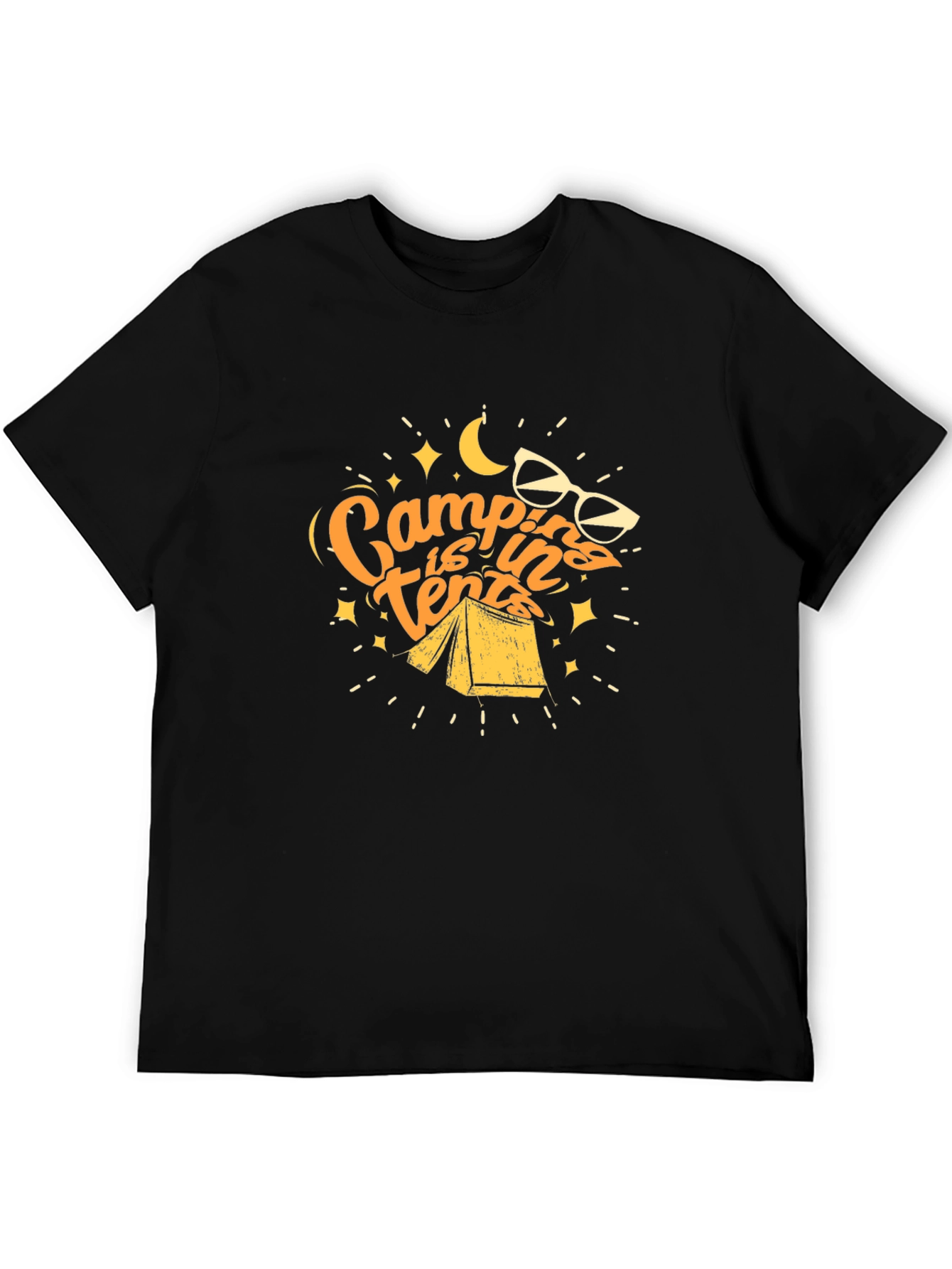 Black Camping is in Tents Graphic Tee view 5