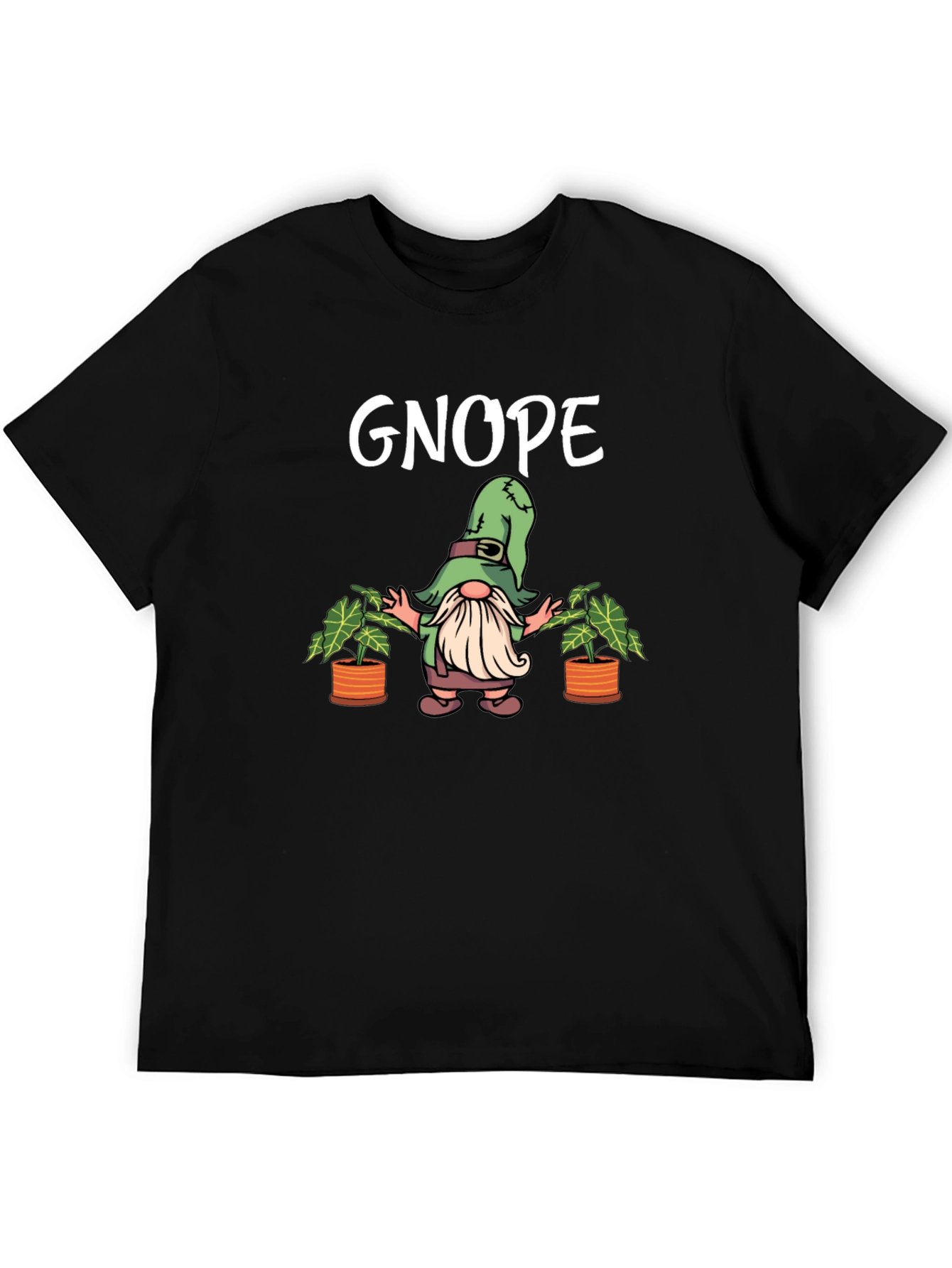 Black Gnope Black T-Shirt - Funny Garden Gnome Graphic Tee view 5