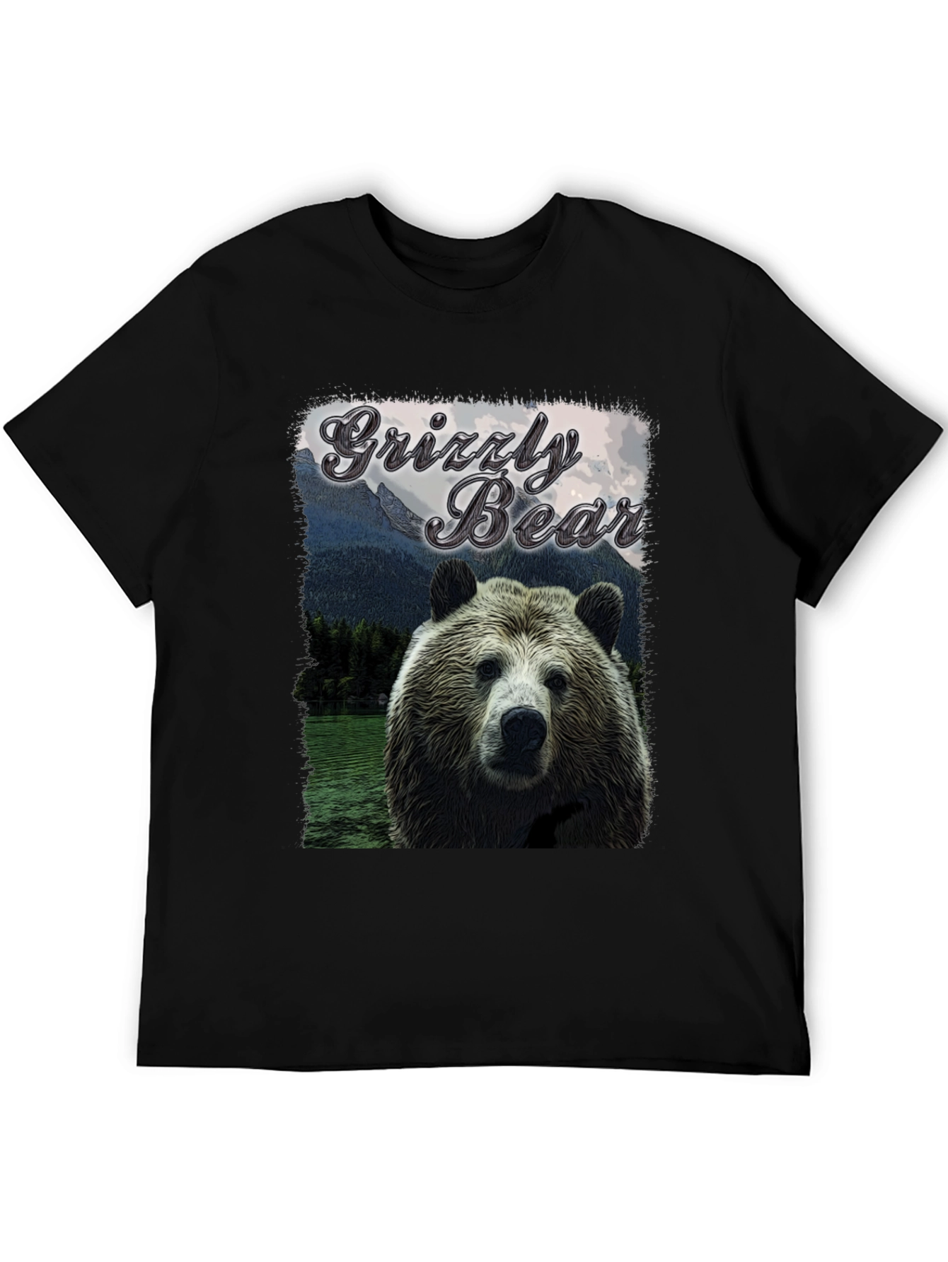 Black Grizzly Bear Graphic Tee - Wildlife T-Shirt view 5