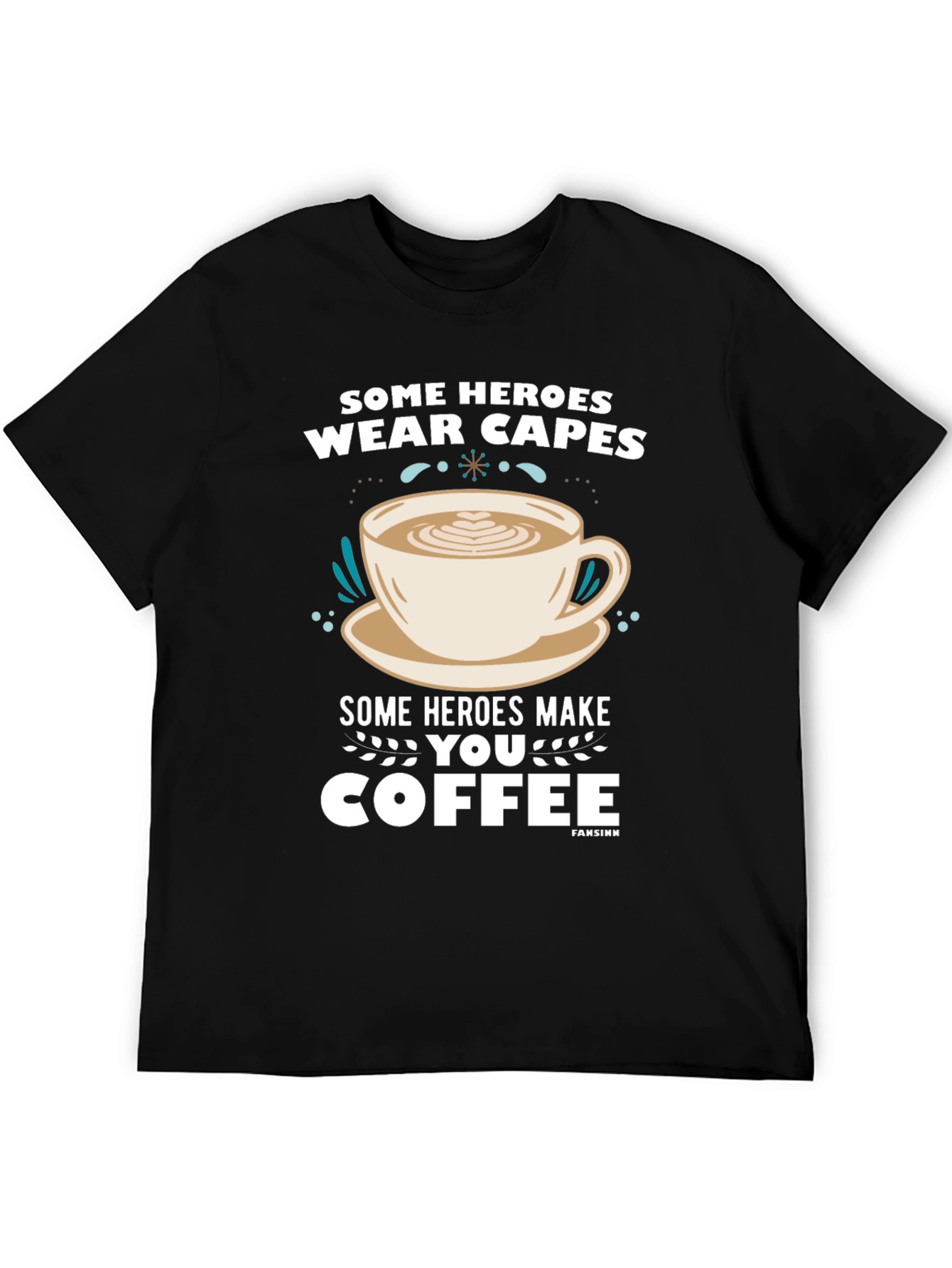 Black Some Heroes Coffee T-Shirt - Caffeine Hero Tee view 5