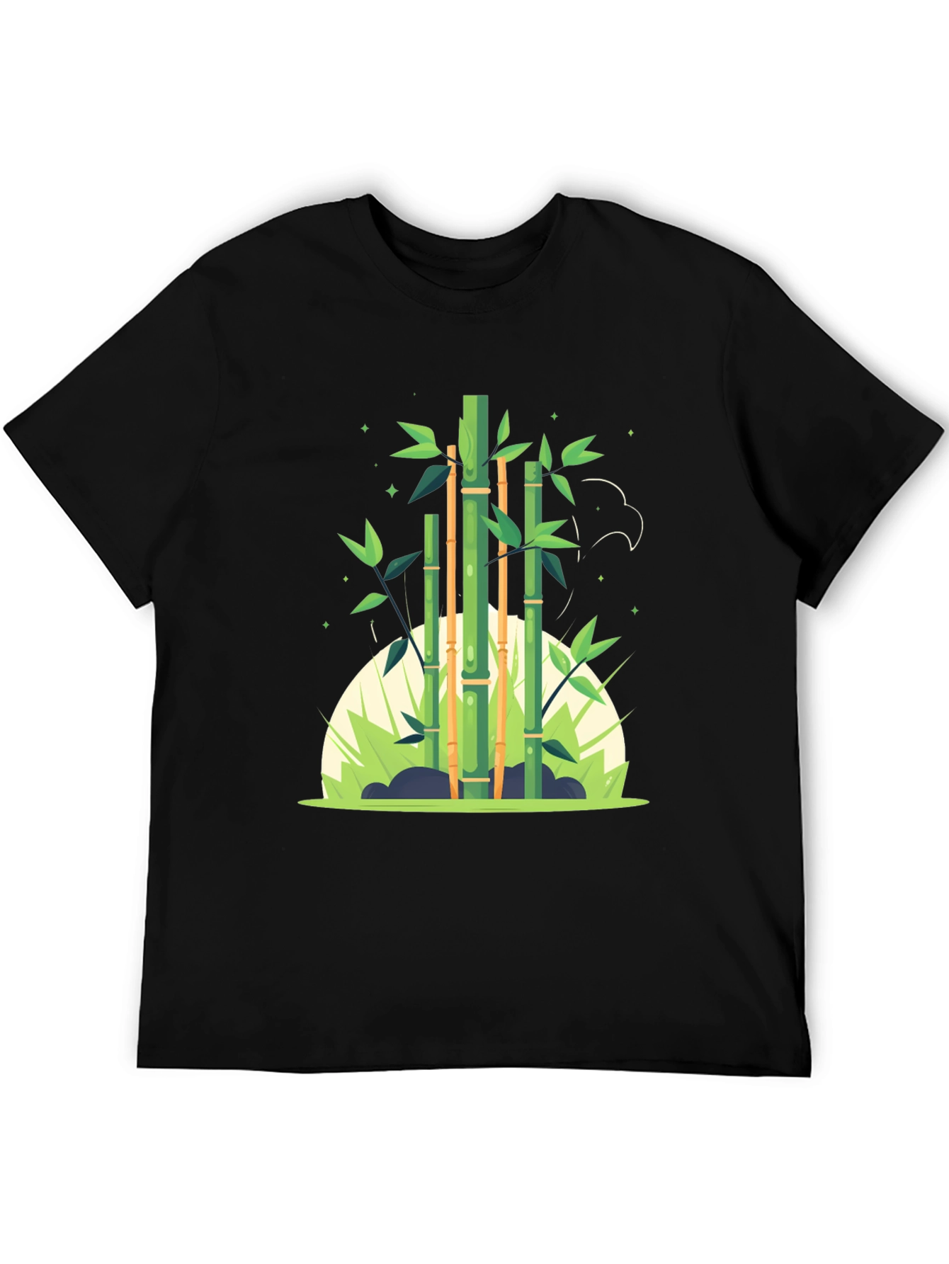 Black Bamboo Graphic Black Tee - Nature Inspired Design view 5