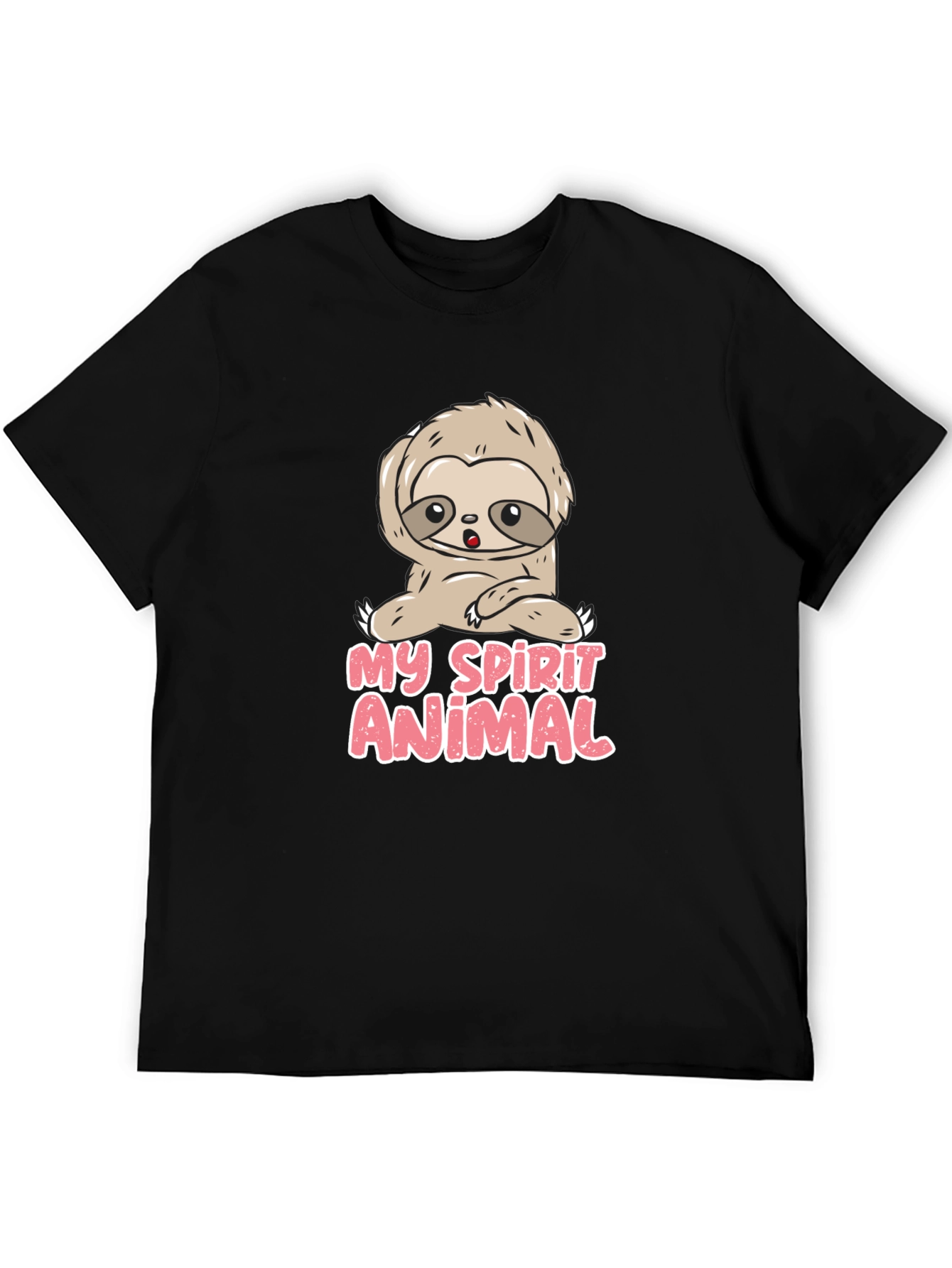 Black My Spirit Animal Sloth Graphic T-Shirt view 5