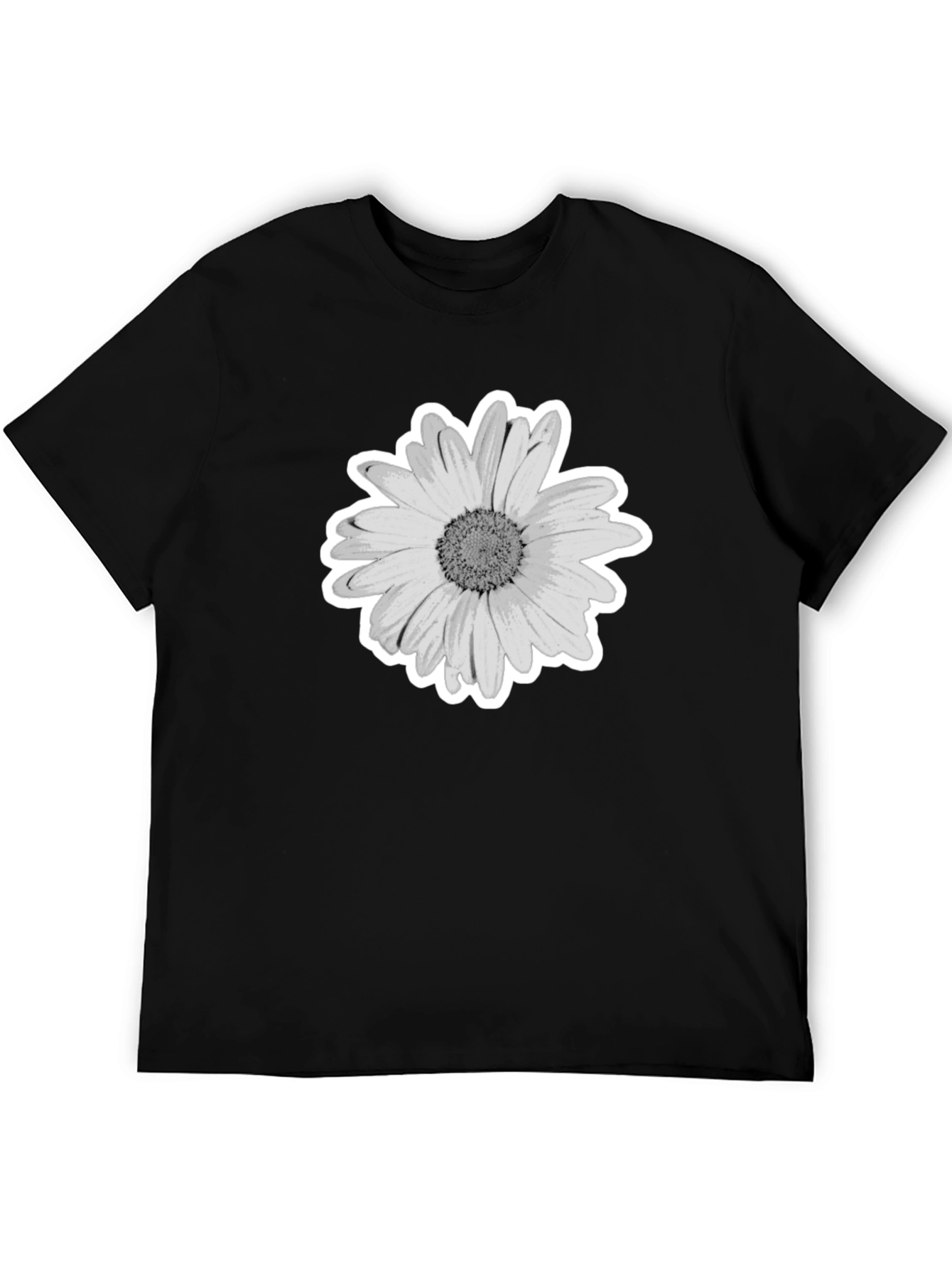 Black Daisy Graphic Print Black T-Shirt view 5