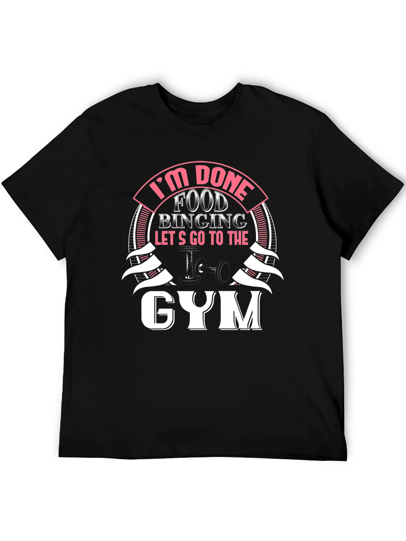 Black I'm Done Food Binging Gym T-Shirt view 5