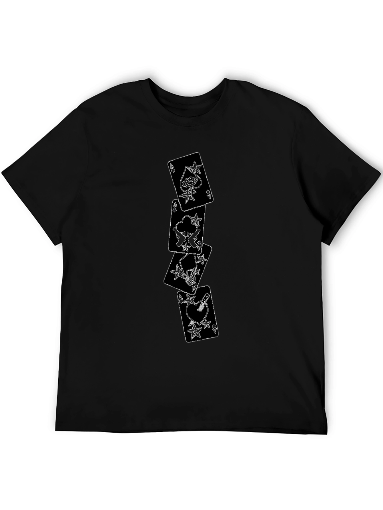 Black Ace Card Graphic Black T-Shirt view 5