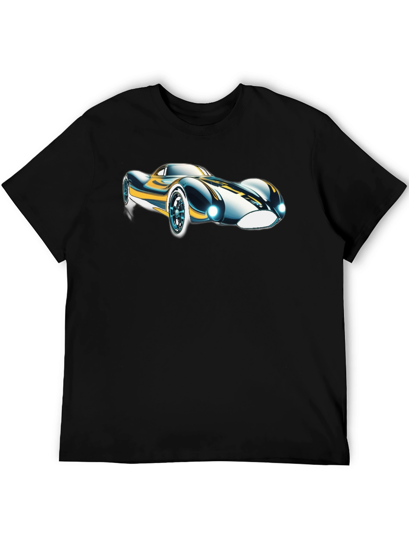 Black Sleek Car Graphic T-Shirt - Cool Design Tee view 5