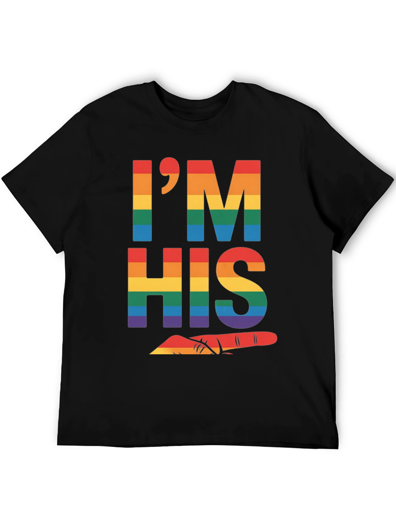 Black Pride 'I'm His' Rainbow Graphic Tee view 5