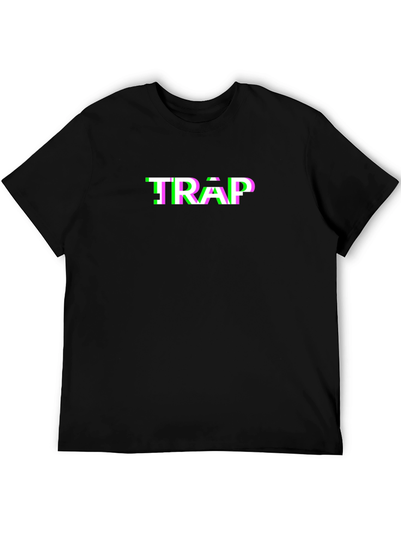 Black Glitch Trap Graphic Tee - Black view 5