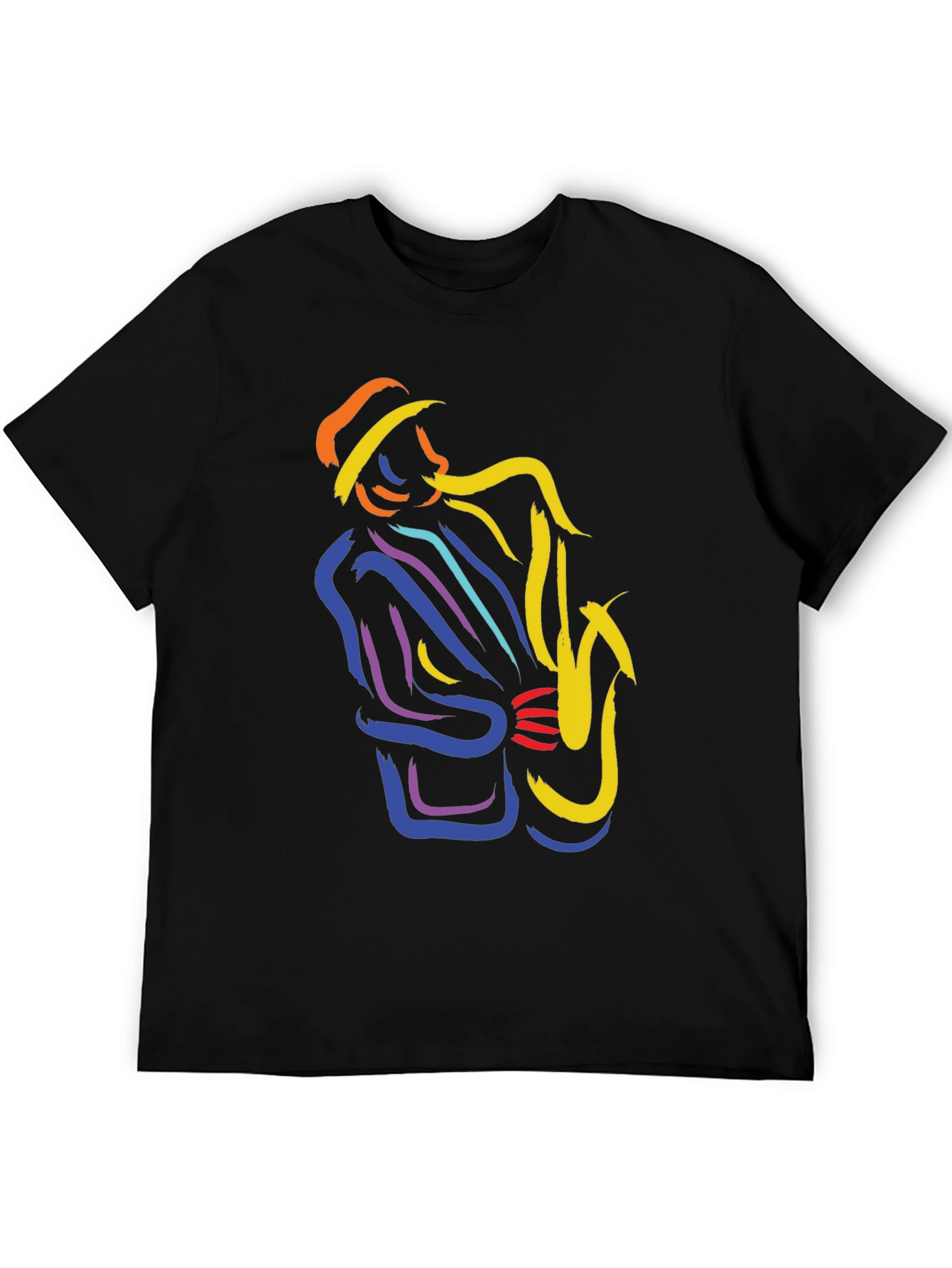 Black Jazz Player Graphic Tee - Stylish Music Lover T-Shirt view 5