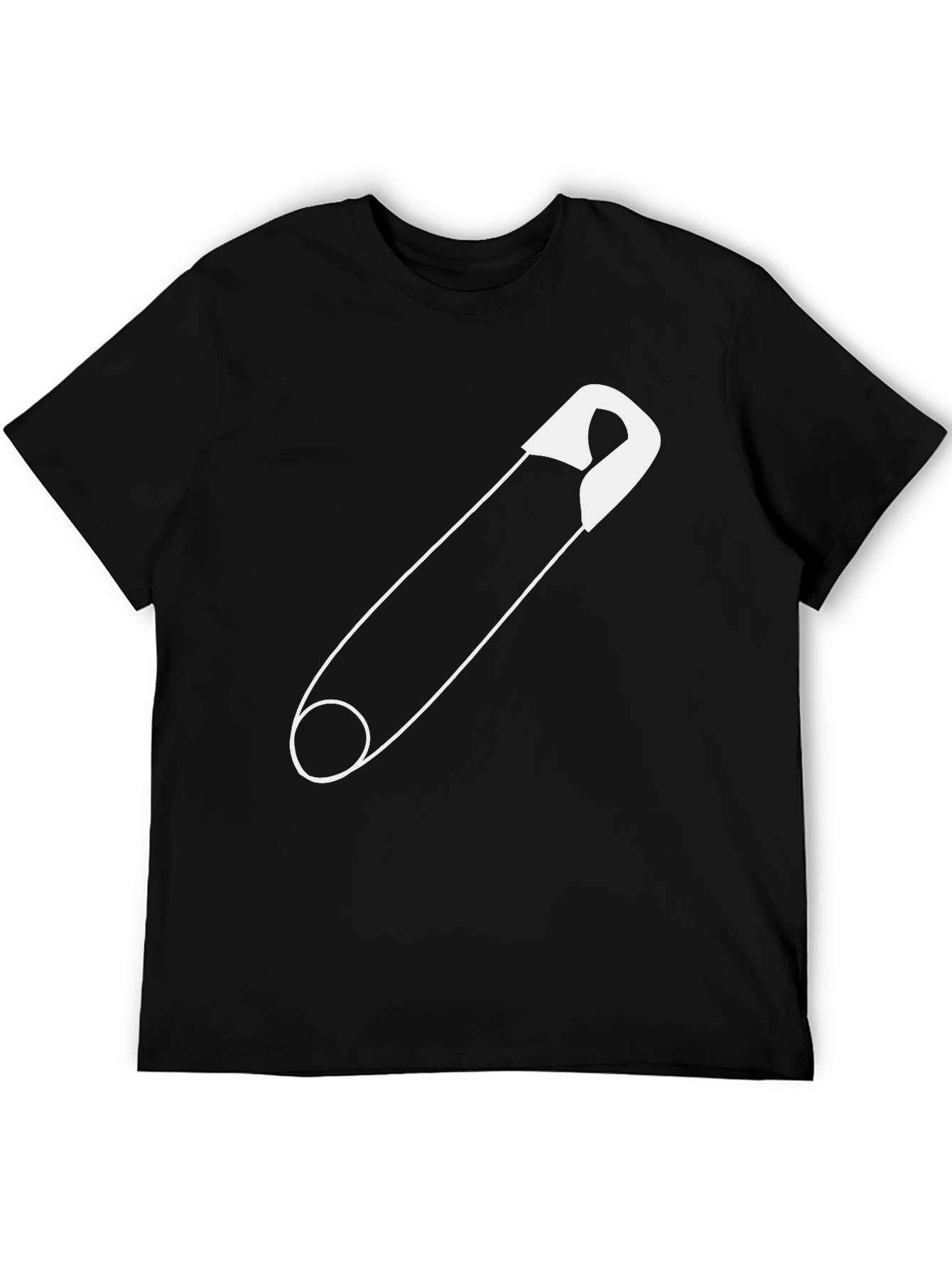 Black Safety Pin Graphic Tee - Unisex Black T-Shirt view 5