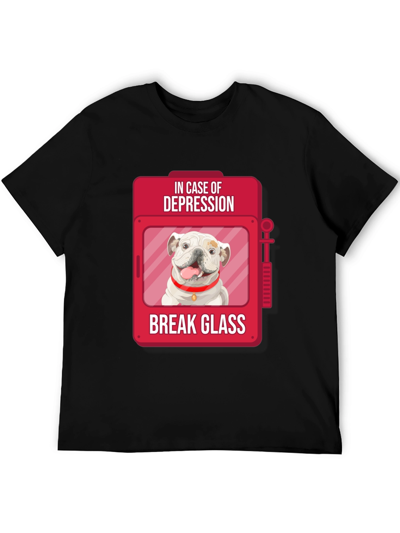 Black Depression Relief Dog T-Shirt - Break Glass view 5