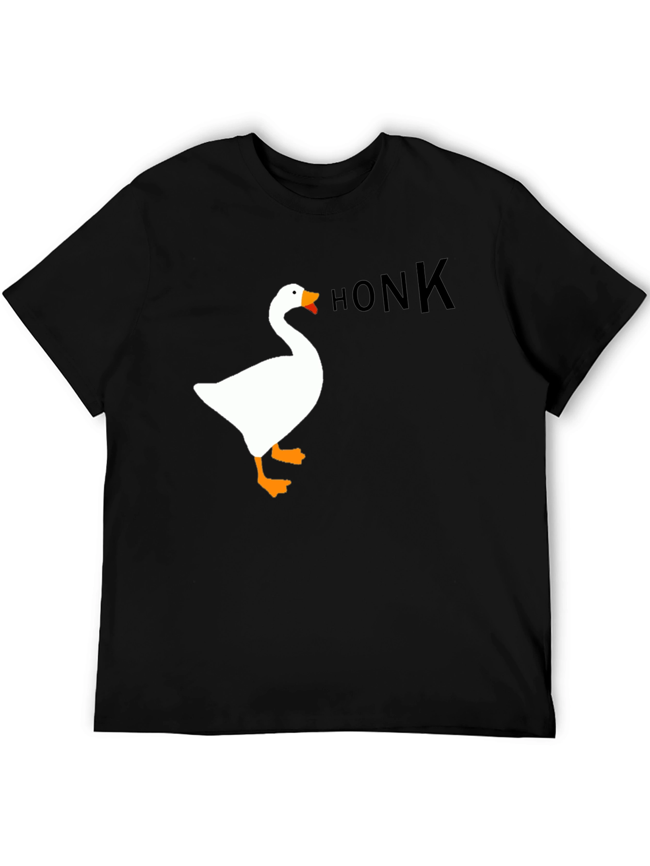 Black Honk Goose Graphic Tee - Black Unisex T-Shirt view 5