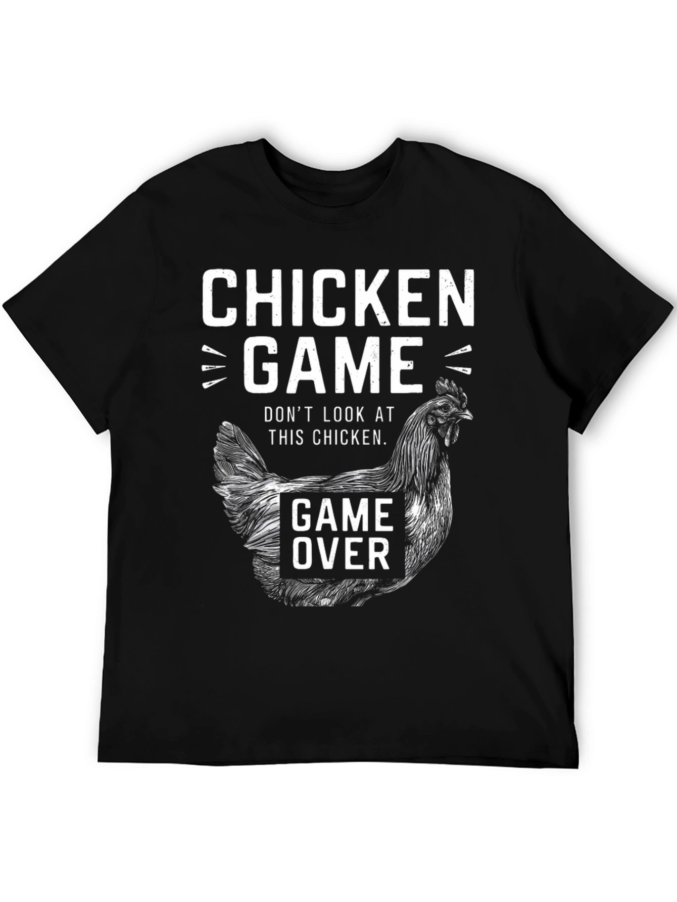 Black Chicken Game T-Shirt - Don't Look at This Chicken! view 5