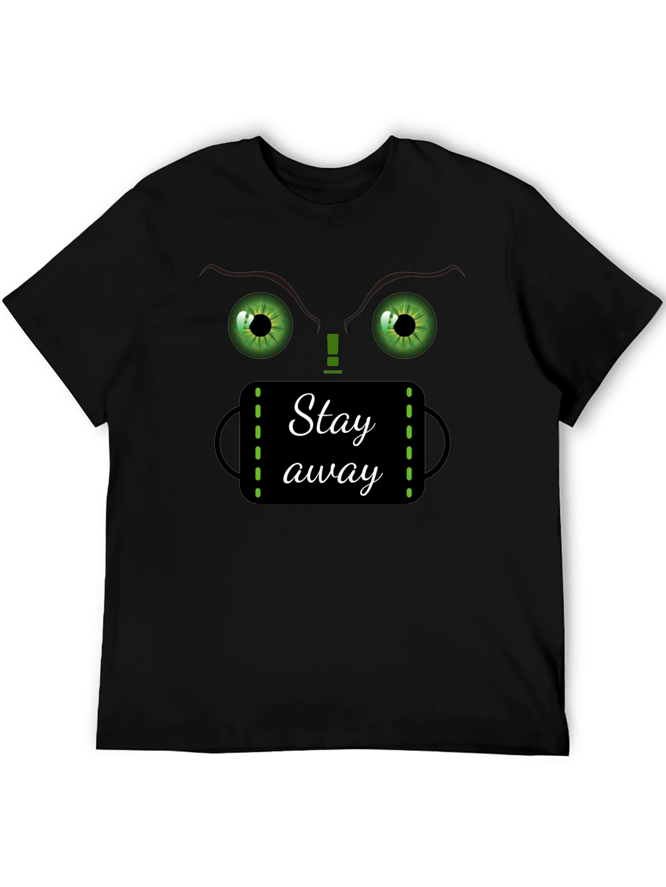 Black Stay Away Graphic T-Shirt - Funny Novelty Tee view 5