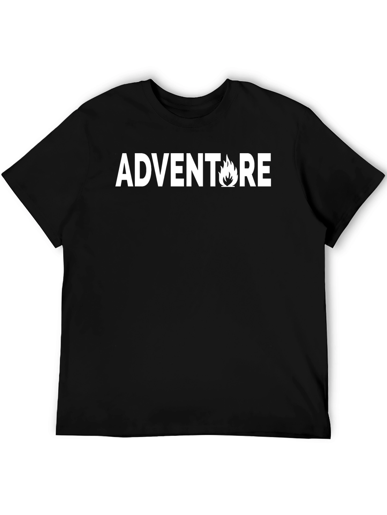 Black Adventure Flame Graphic T-Shirt - Black view 5