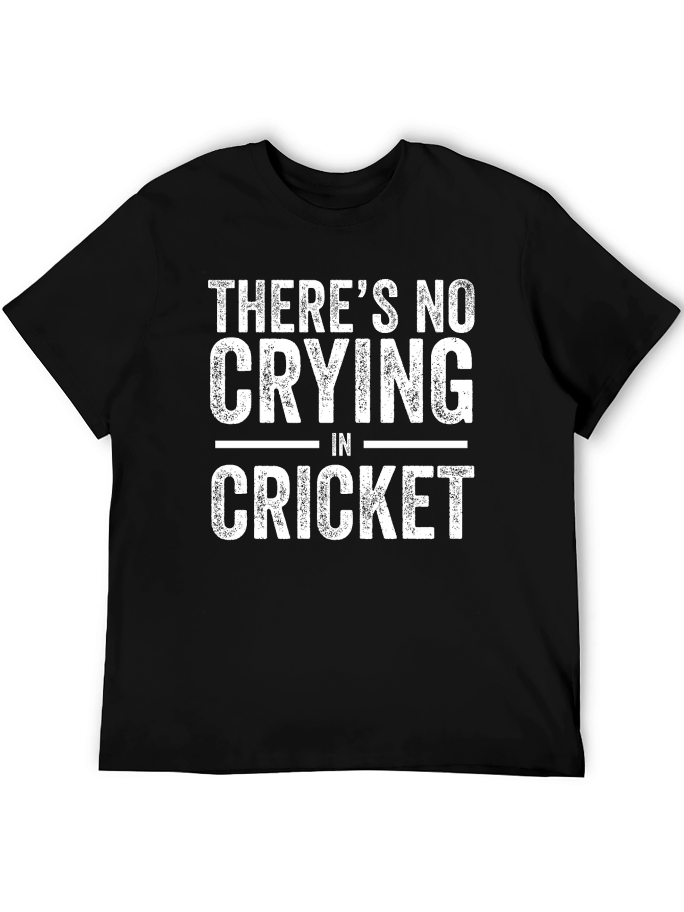 Black There's No Crying in Cricket T-Shirt view 5