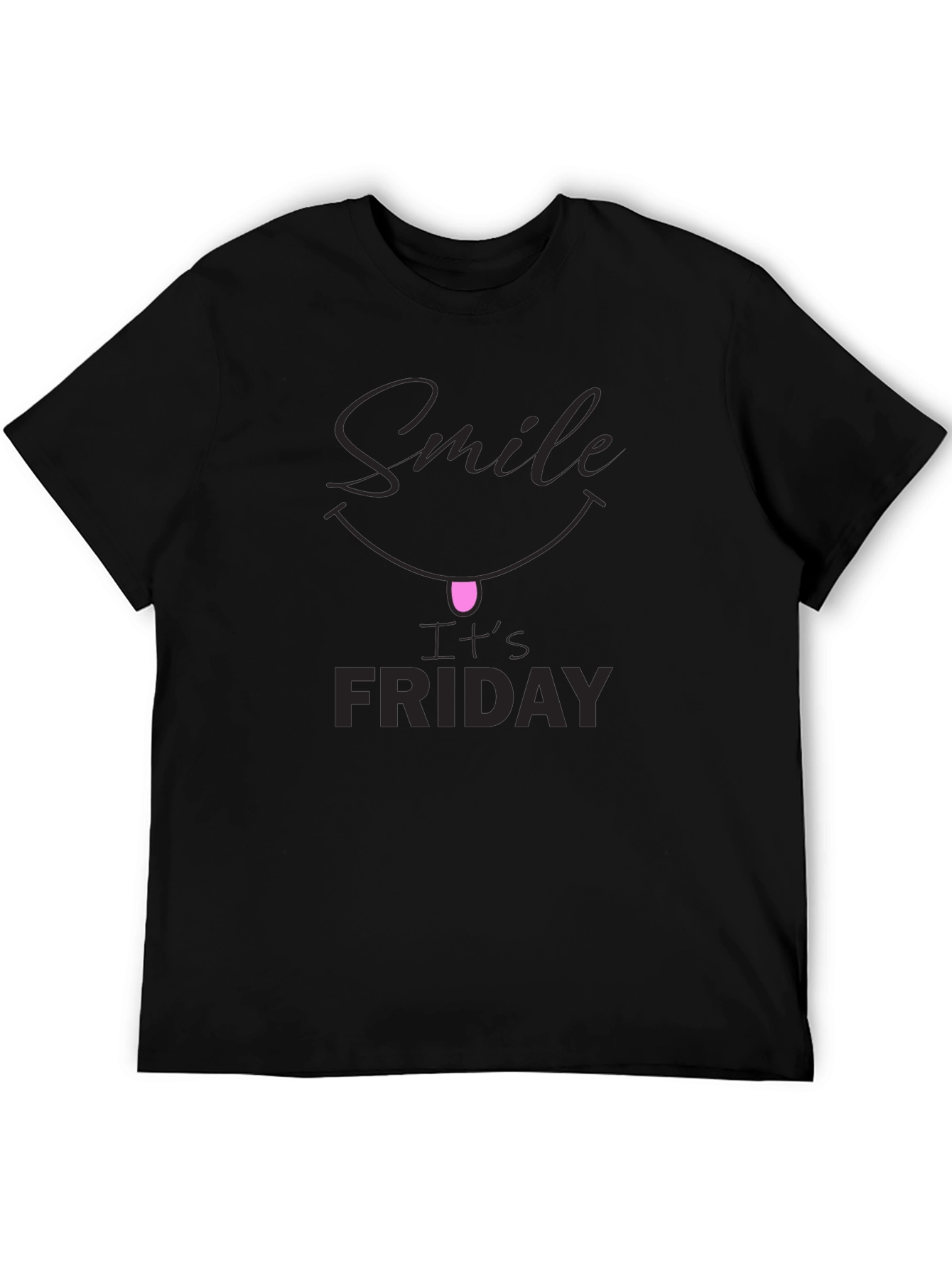 Black Smile It's Friday Black Graphic Tee view 5