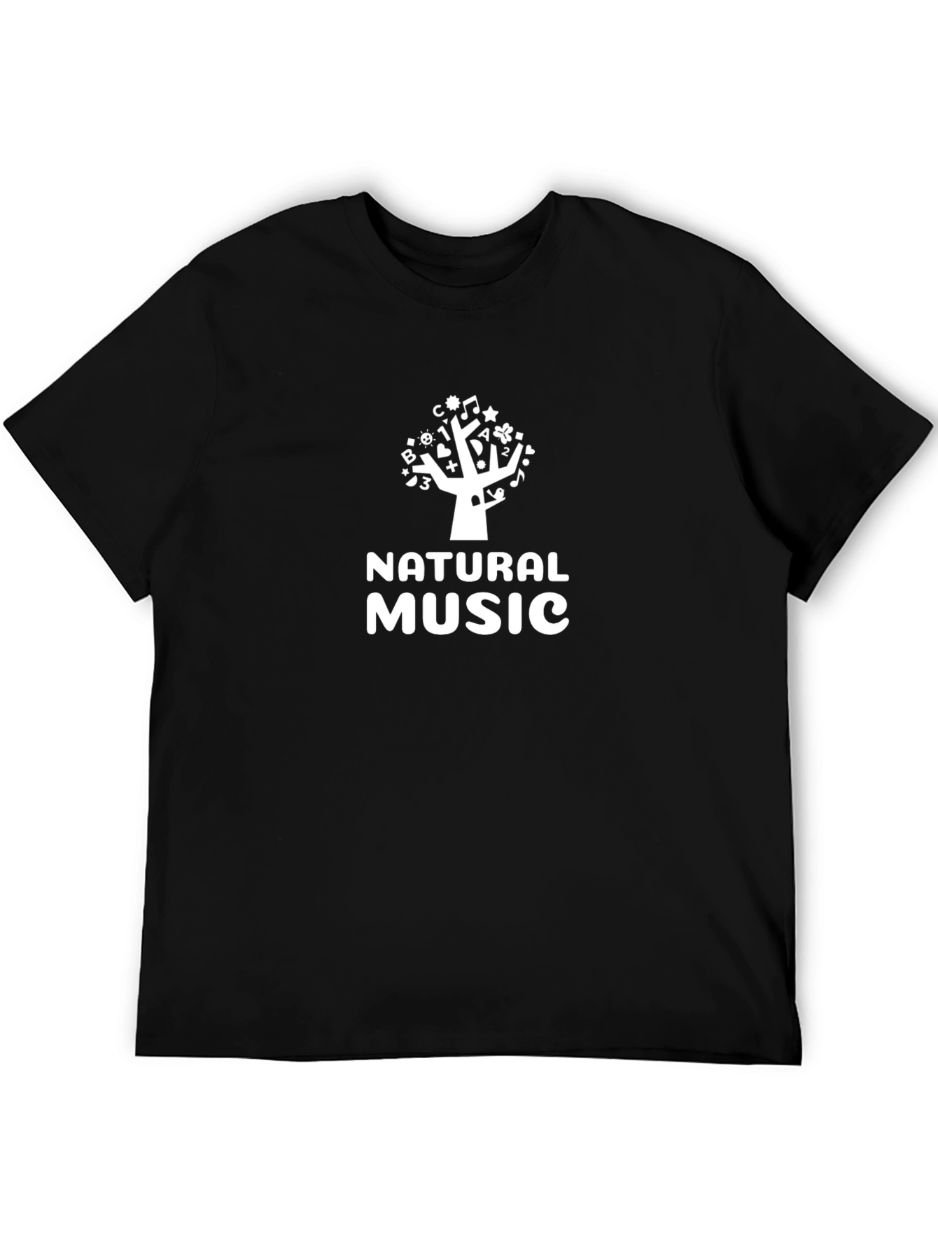 Black Natural Music Graphic T-Shirt view 5