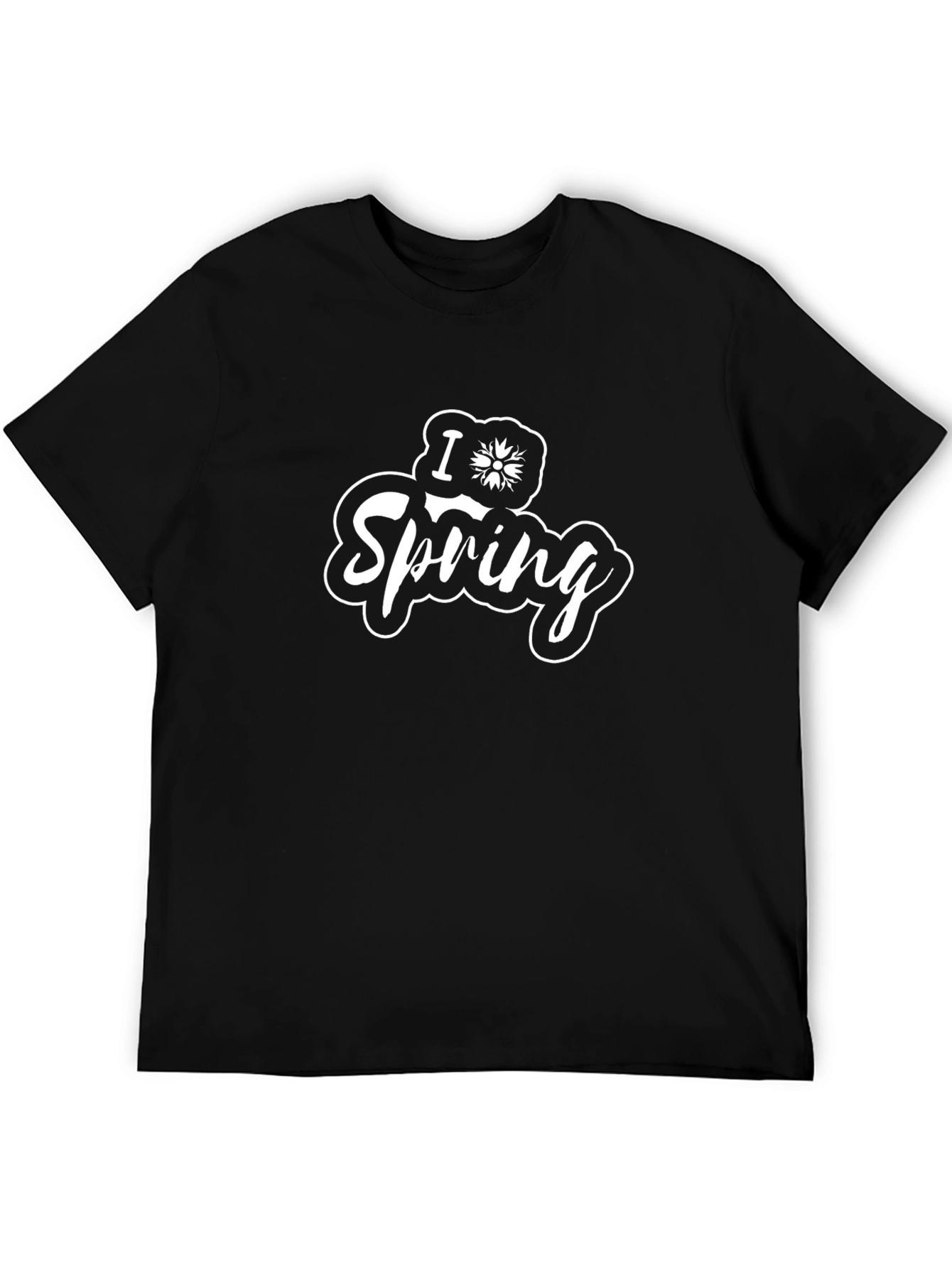 Black I Love Spring Black T-Shirt view 5