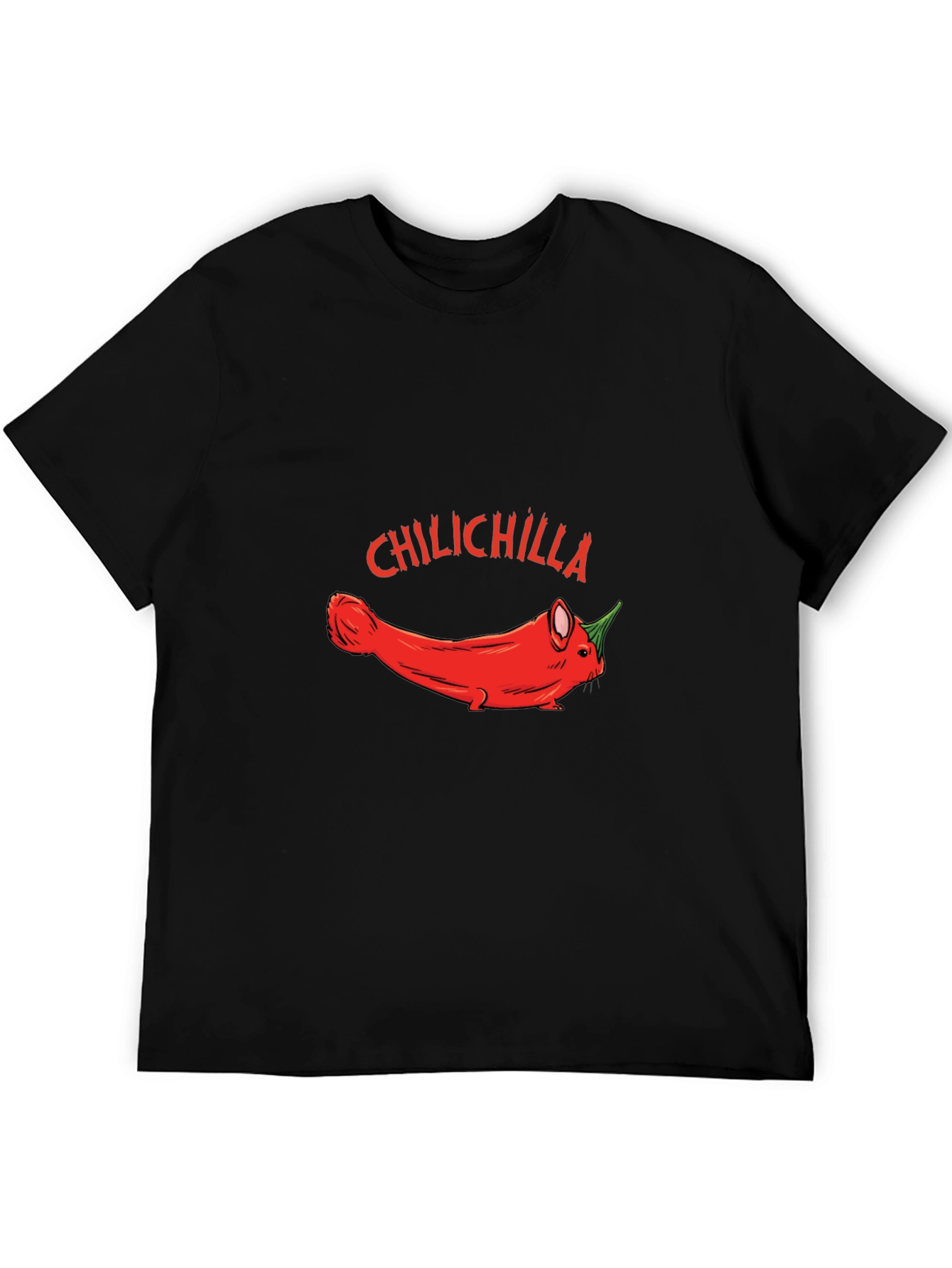 Black Chilichilla Funny Graphic T-Shirt view 5