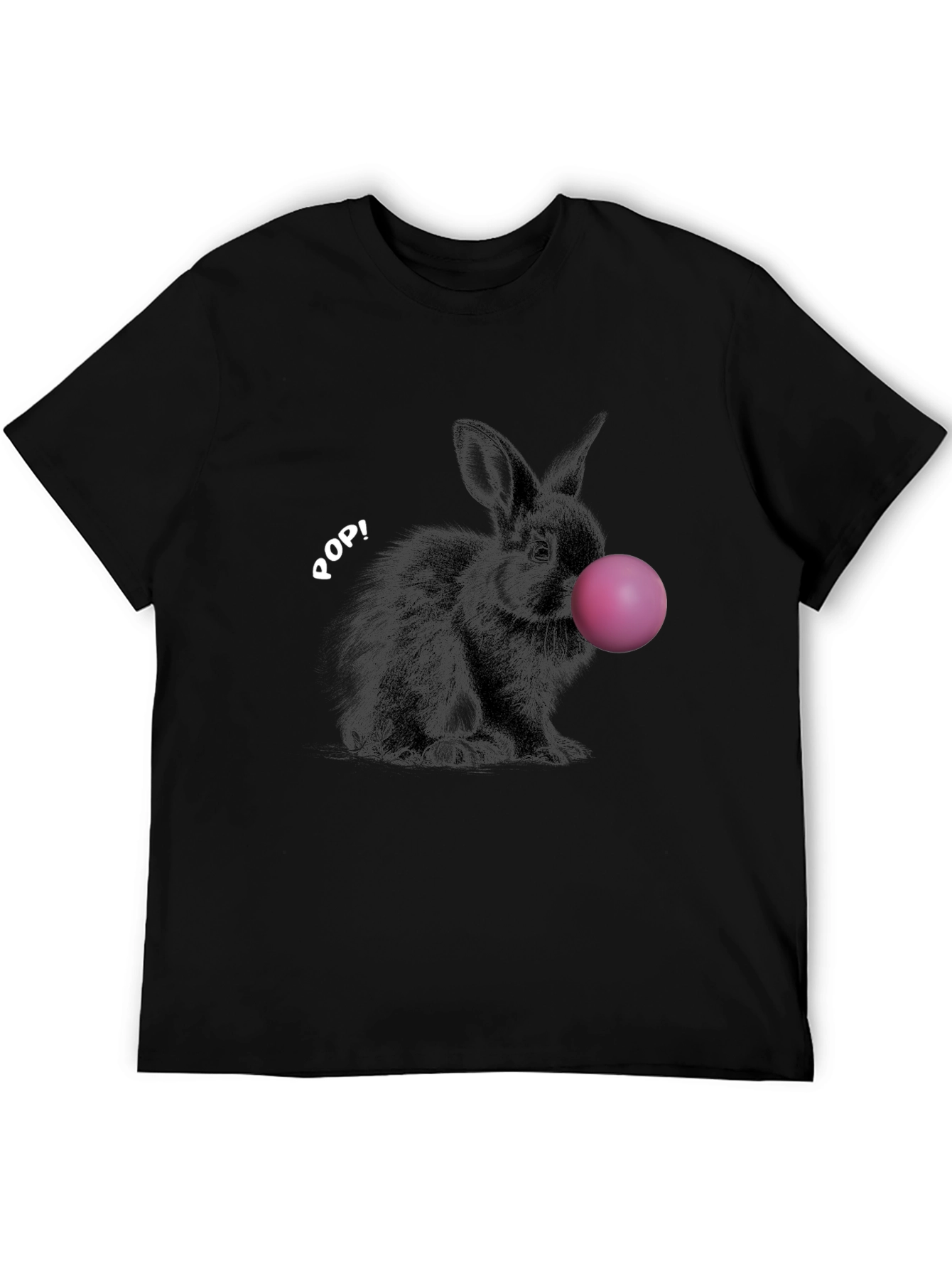 Black Rabbit Bubble Gum Pop Graphic T-Shirt view 5