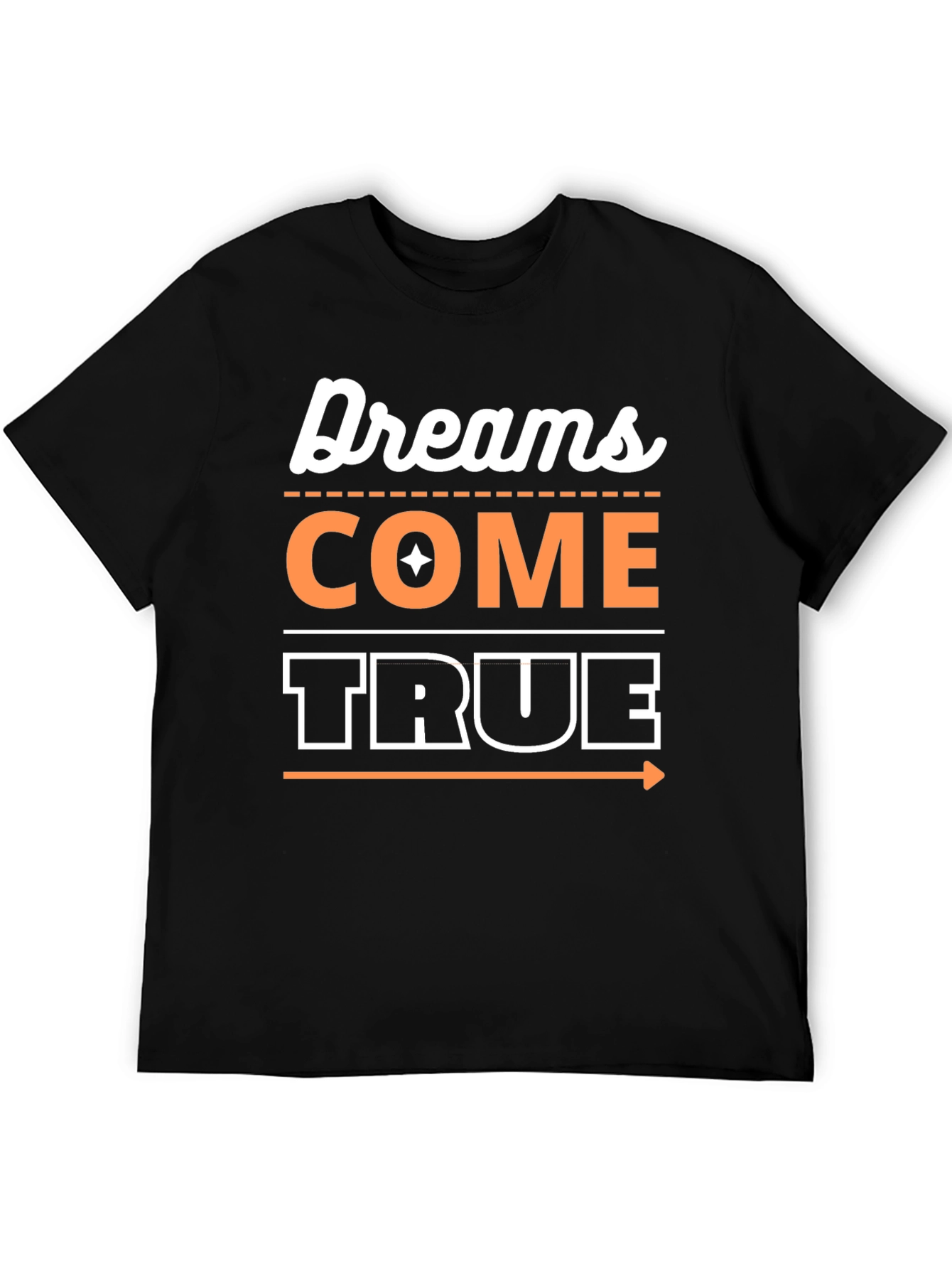 Black Dreams Come True Graphic Tee - Black Cotton Blend T-Shirt view 5