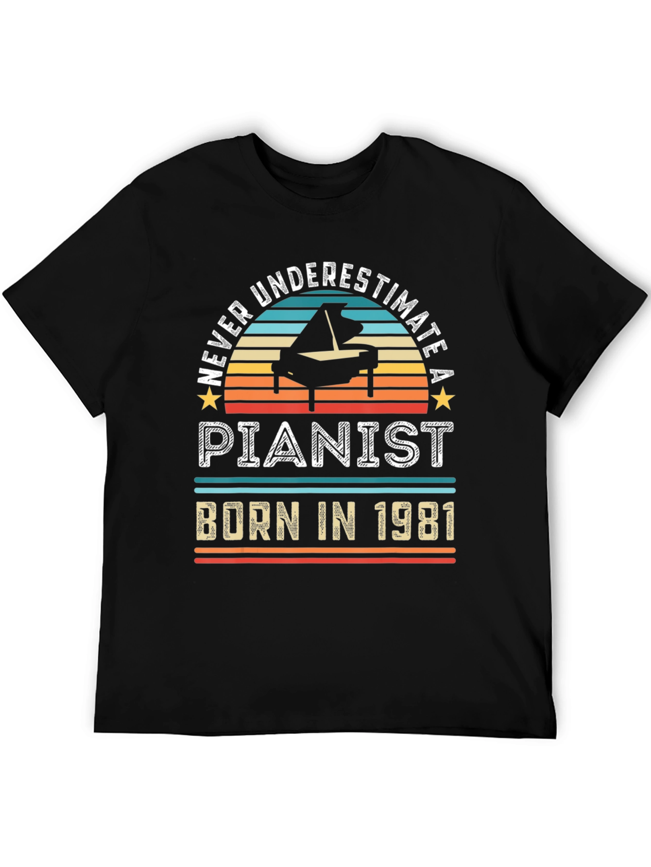 Black Pianist Born In 1981 Graphic T-Shirt view 5