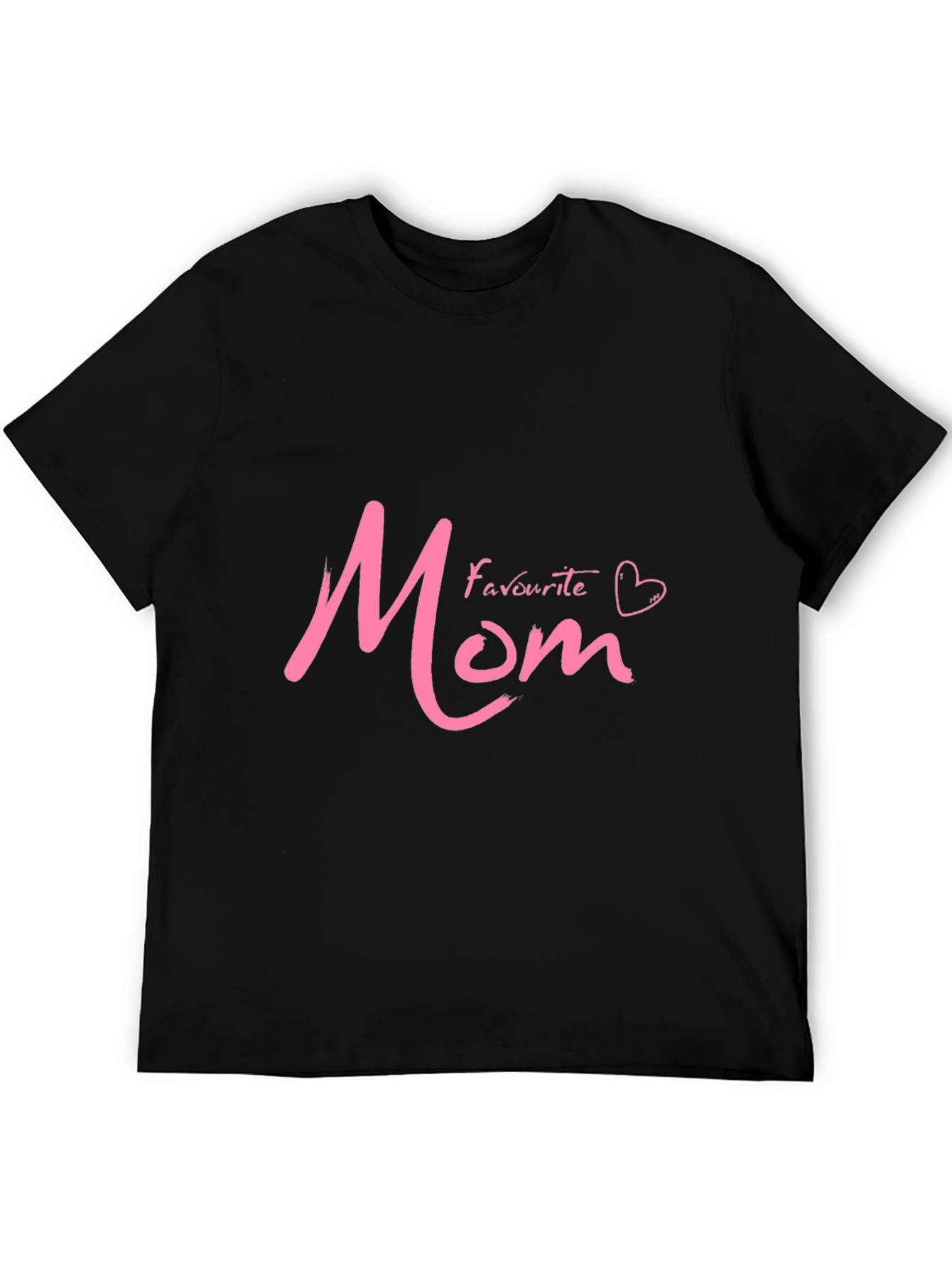 Black Favourite Mom Graphic T-Shirt - Black view 5