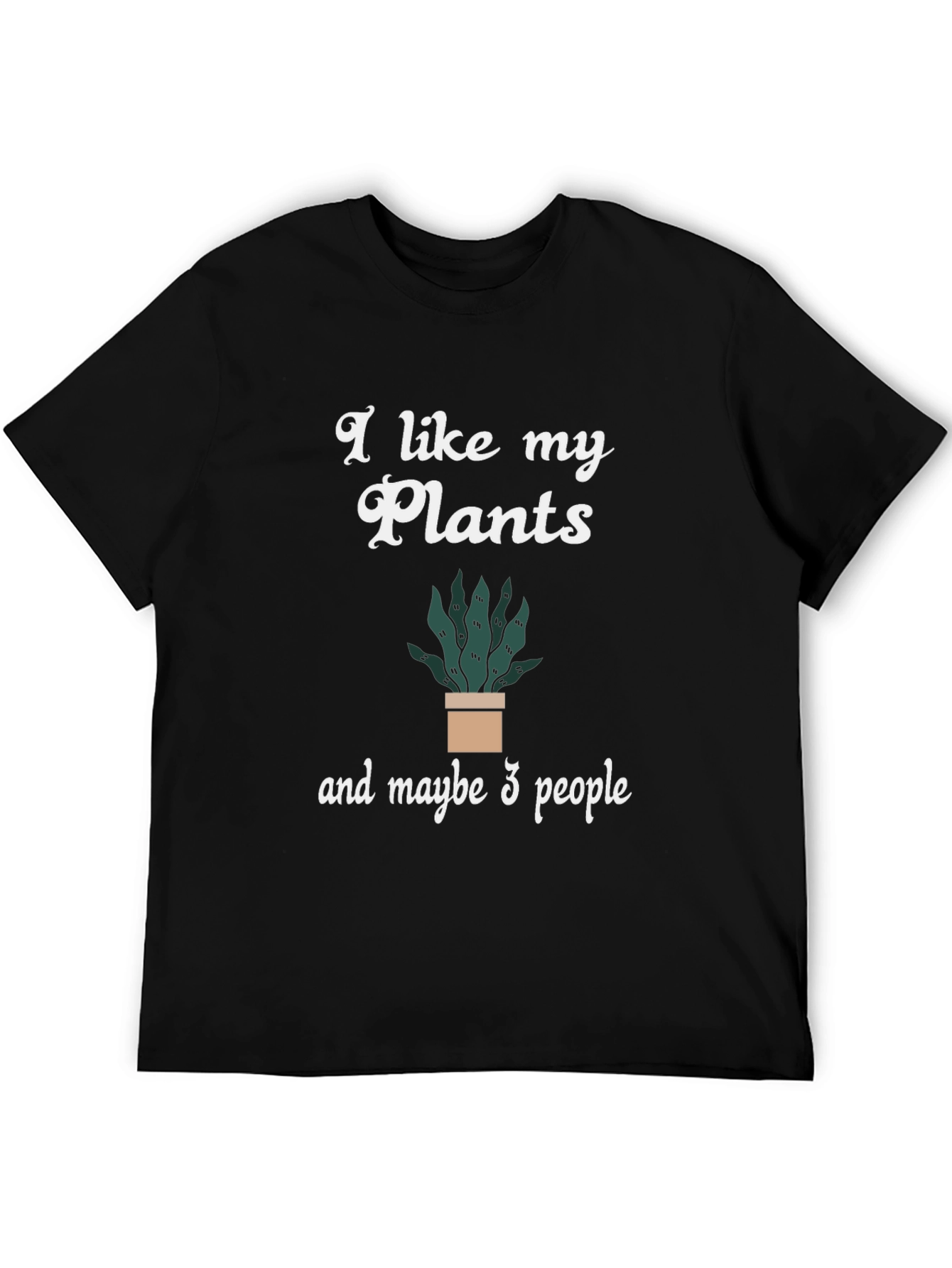 Black I Like My Plants & Maybe 3 People Graphic Tee view 5