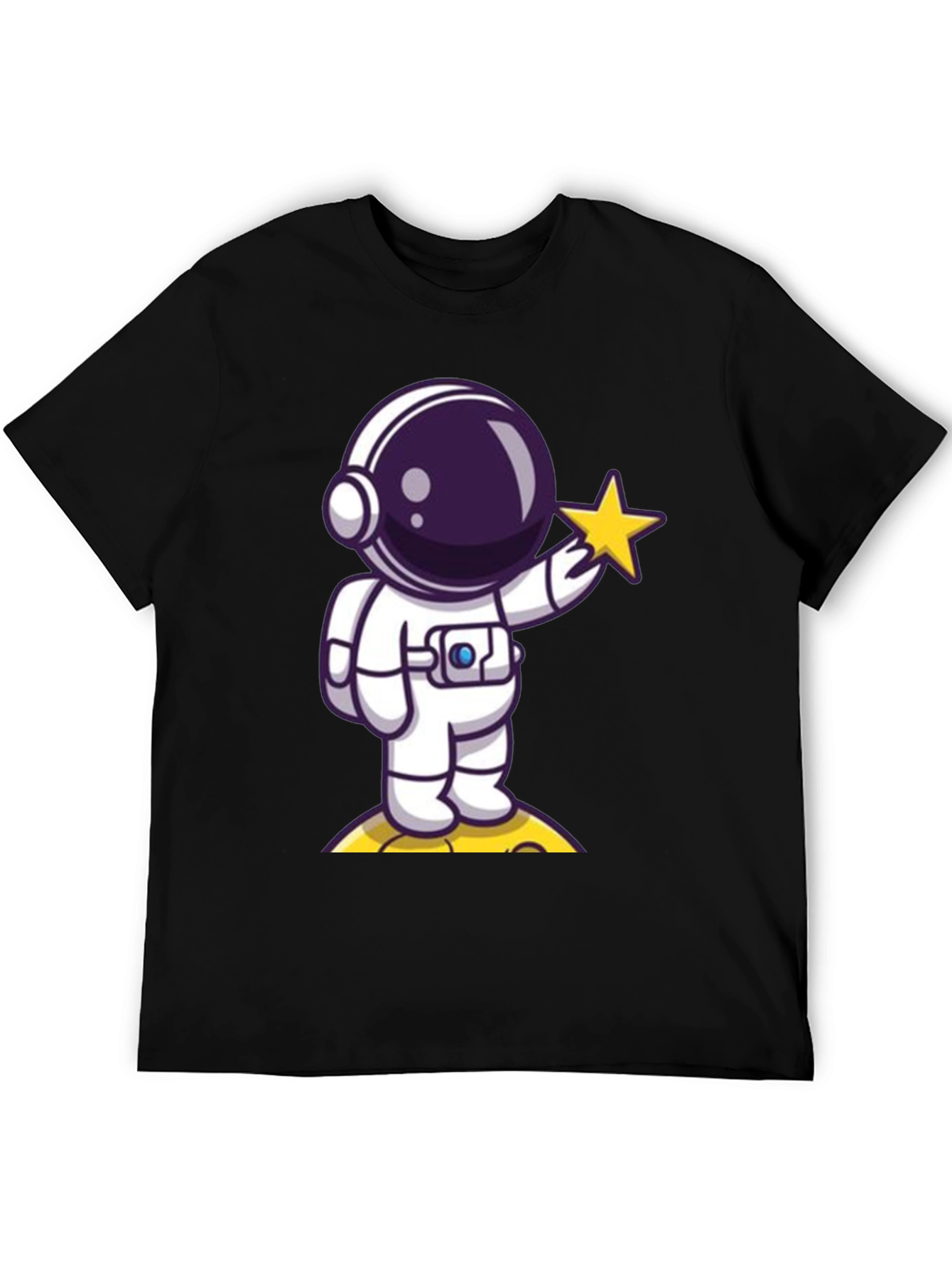 Black Astronaut Holding Star Graphic T-Shirt view 5