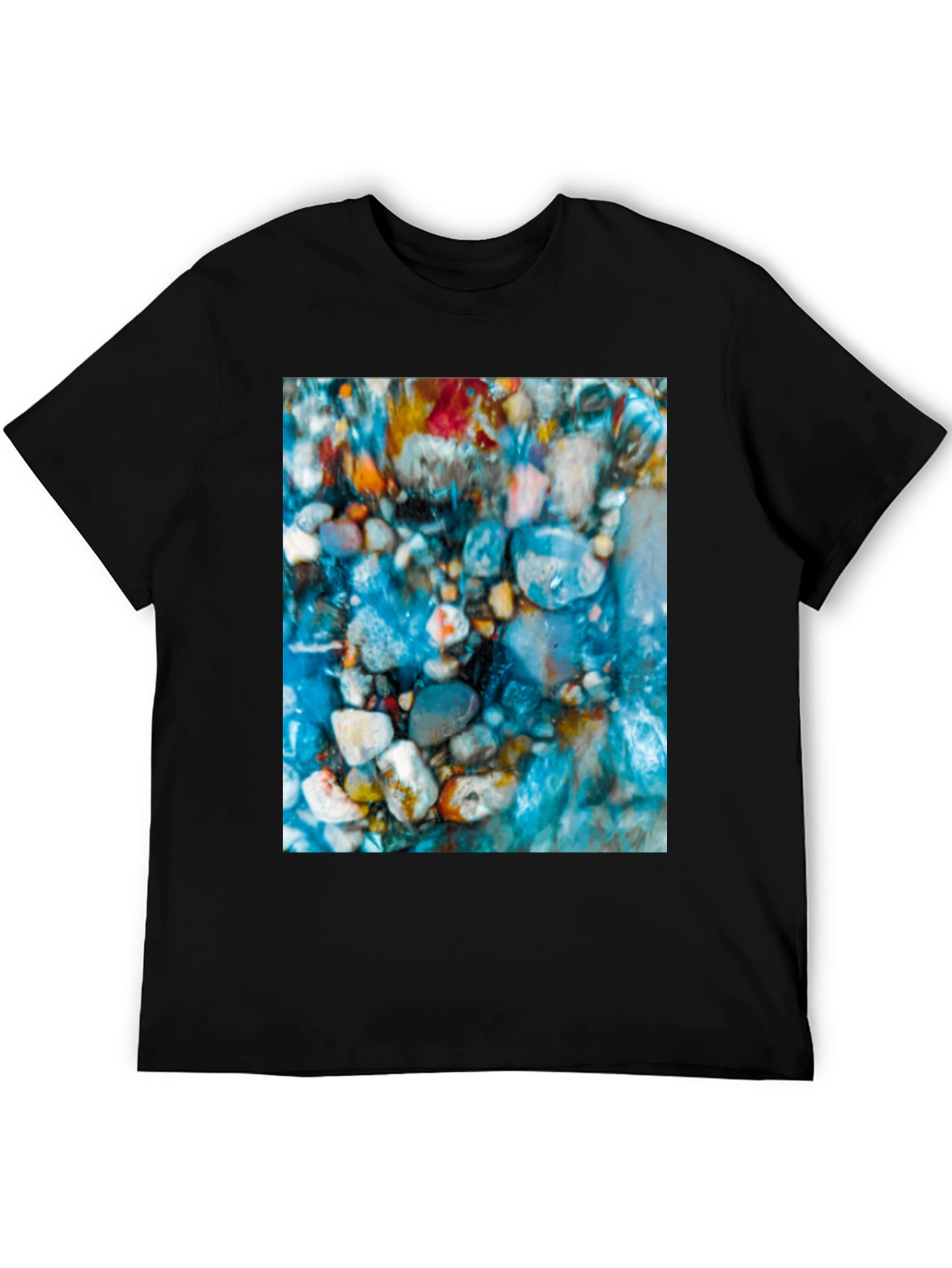 Black Vibrant Riverbed Graphic Tee - Men's Black T-Shirt view 5